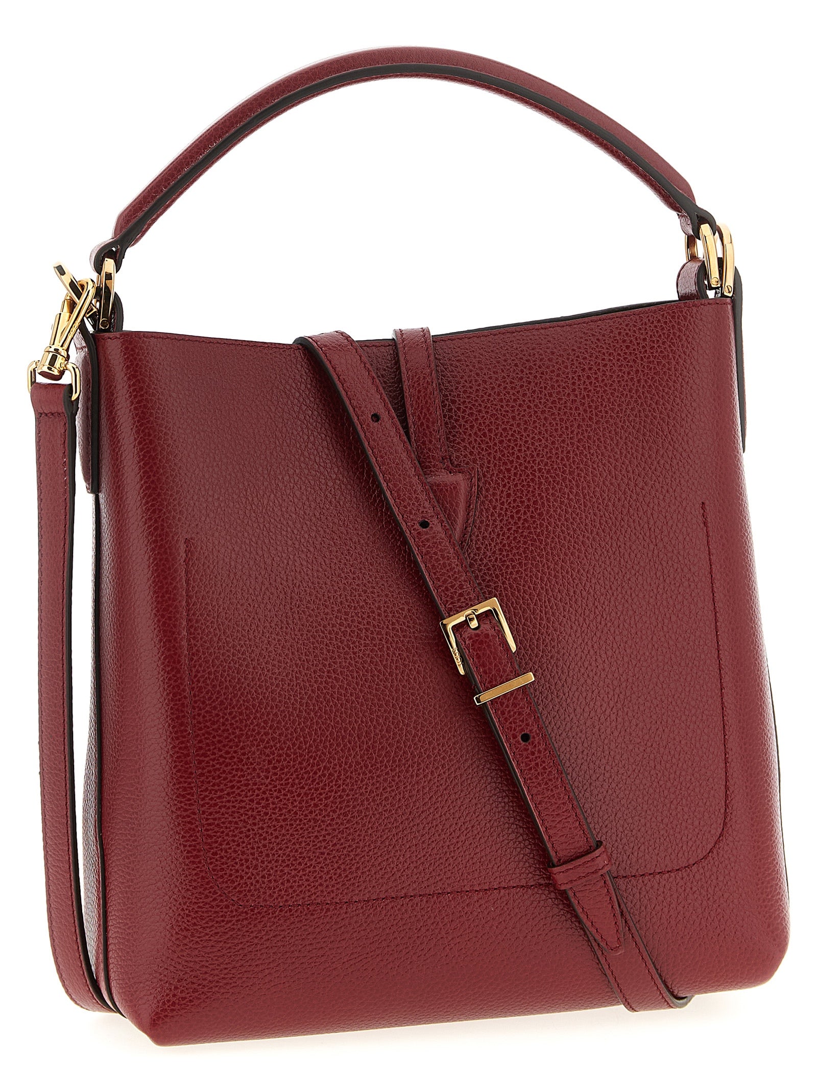 T Timeless mini bucket bag Bordeaux Calfskin Leather (bos Taurus) Hand