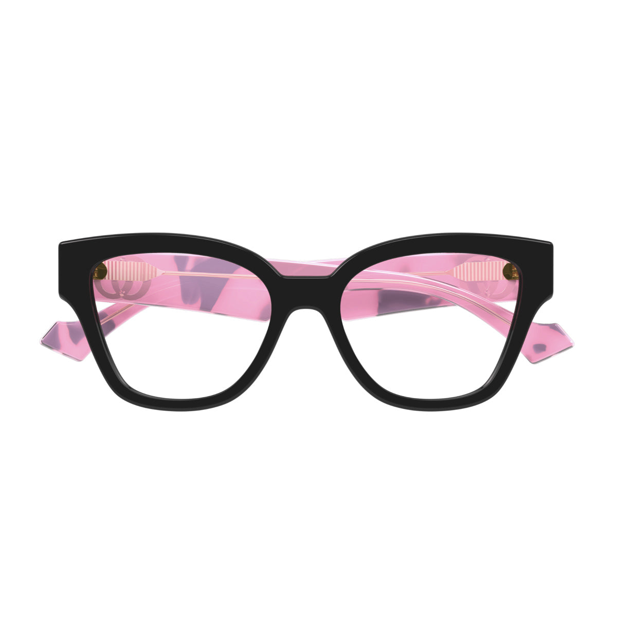 Gucci GG1424O Linea GG LOGO 012 Black Pink Transparent Nero Acetate Occhiali Da Vista