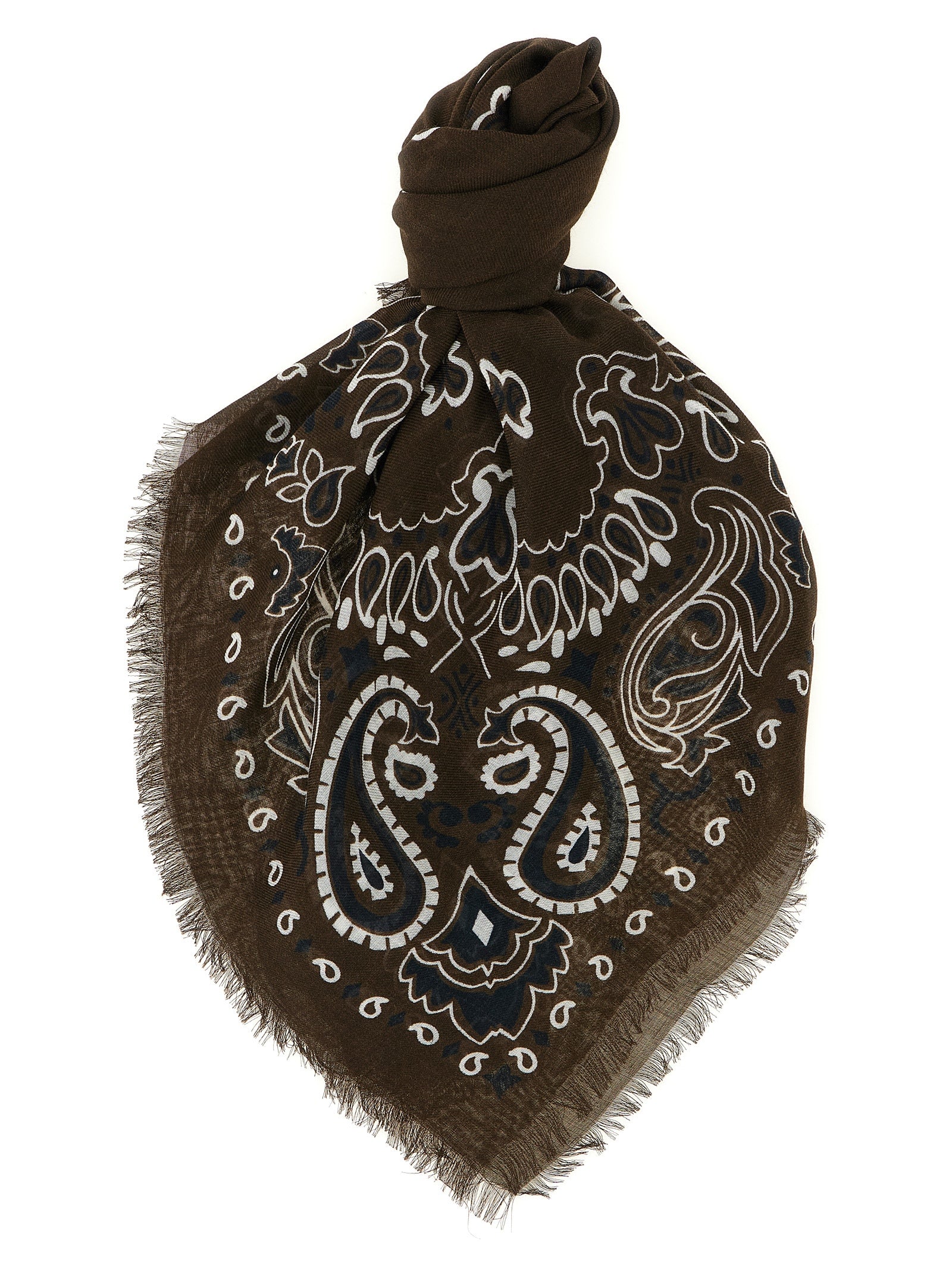 Bandana Scarf Brown Modal Cachemire Scarves, Foulards