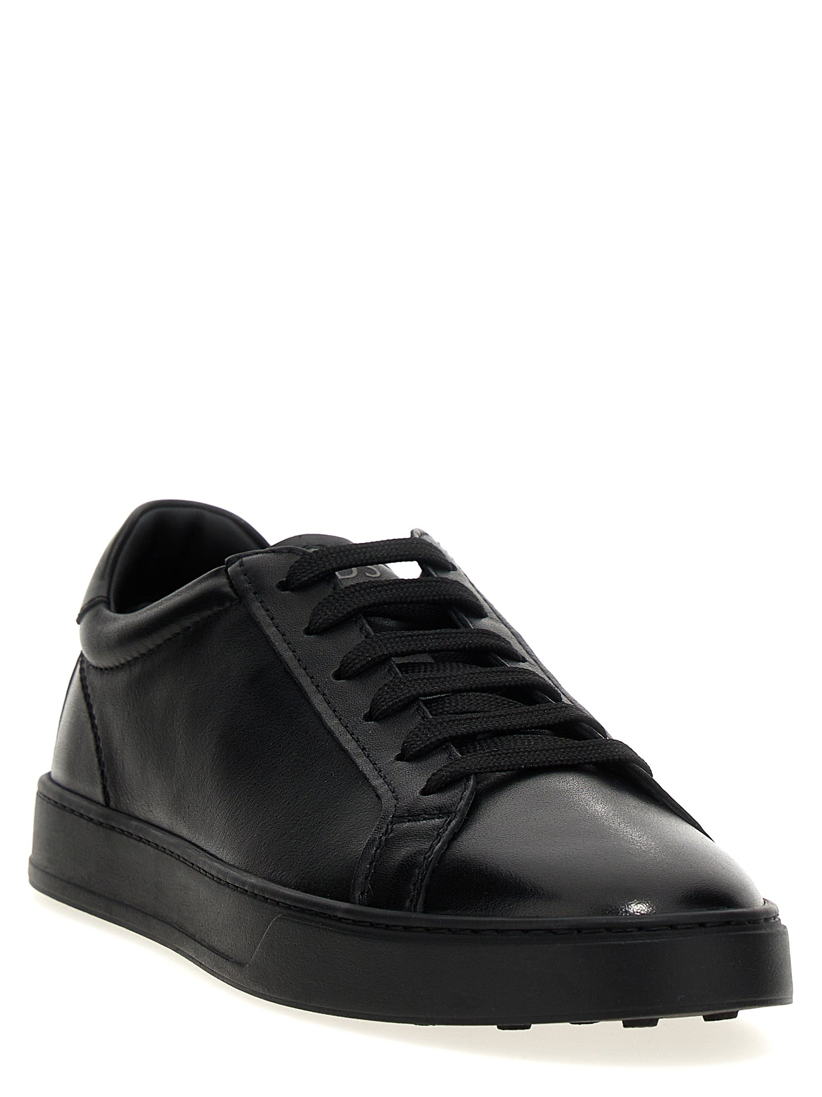 Leather sneakers Black Calfskin (bos Taurus)