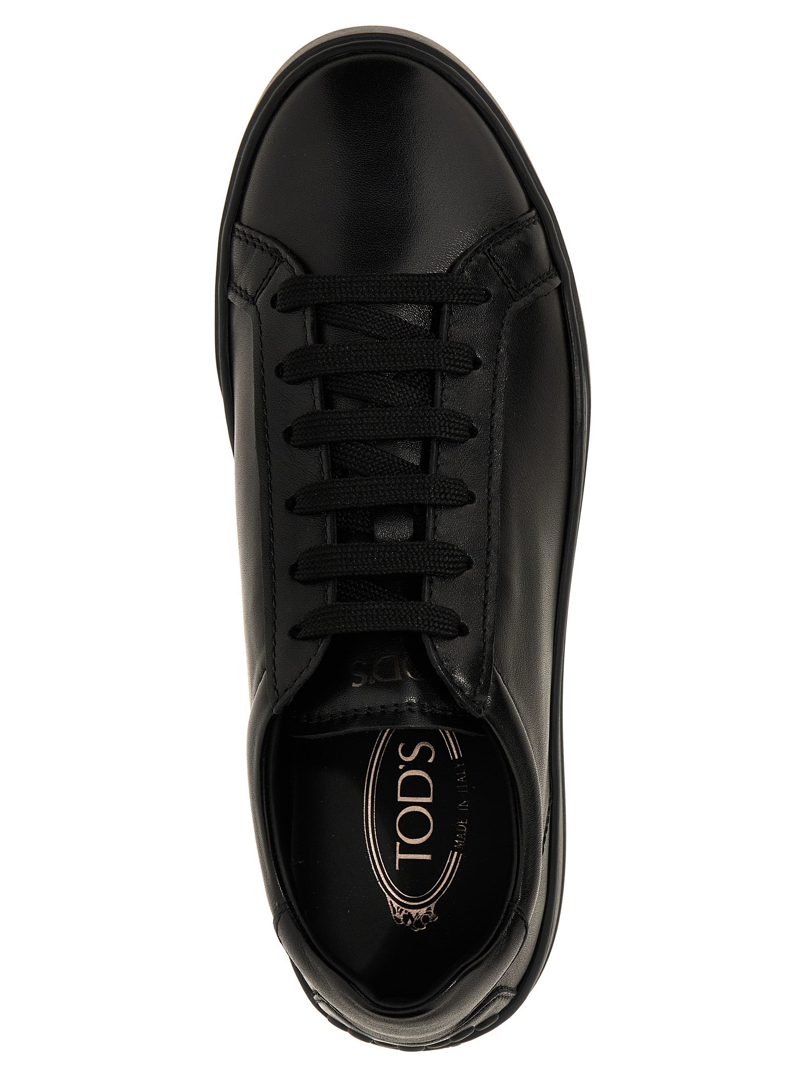 Leather sneakers Black Calfskin (bos Taurus)