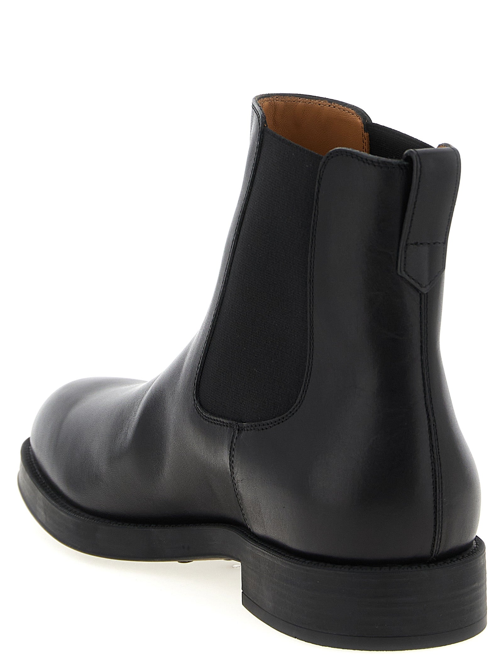 Chelsea Ankle Boots Black Calf Leather Polyester Boots