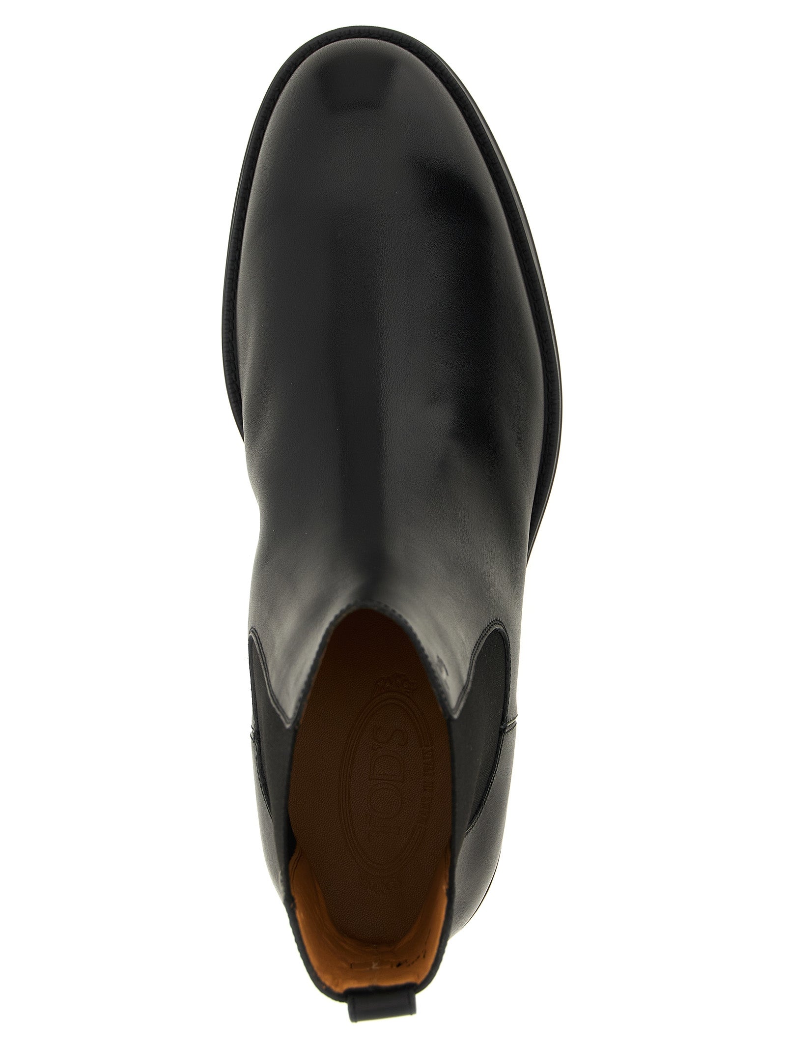 Chelsea Ankle Boots Black Calf Leather Polyester Boots