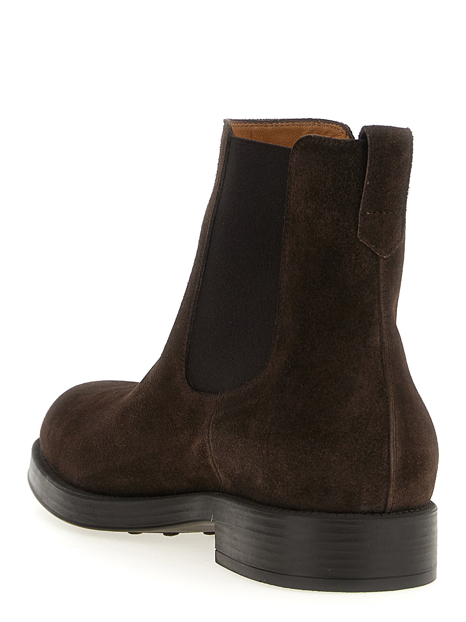 Chelsea Ankle Boots Brown Calf Leather Polyester Boots