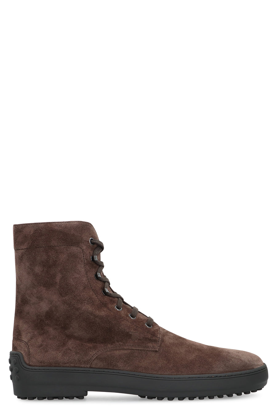 Lace-Up Suede Ankle Boots Brown Calf