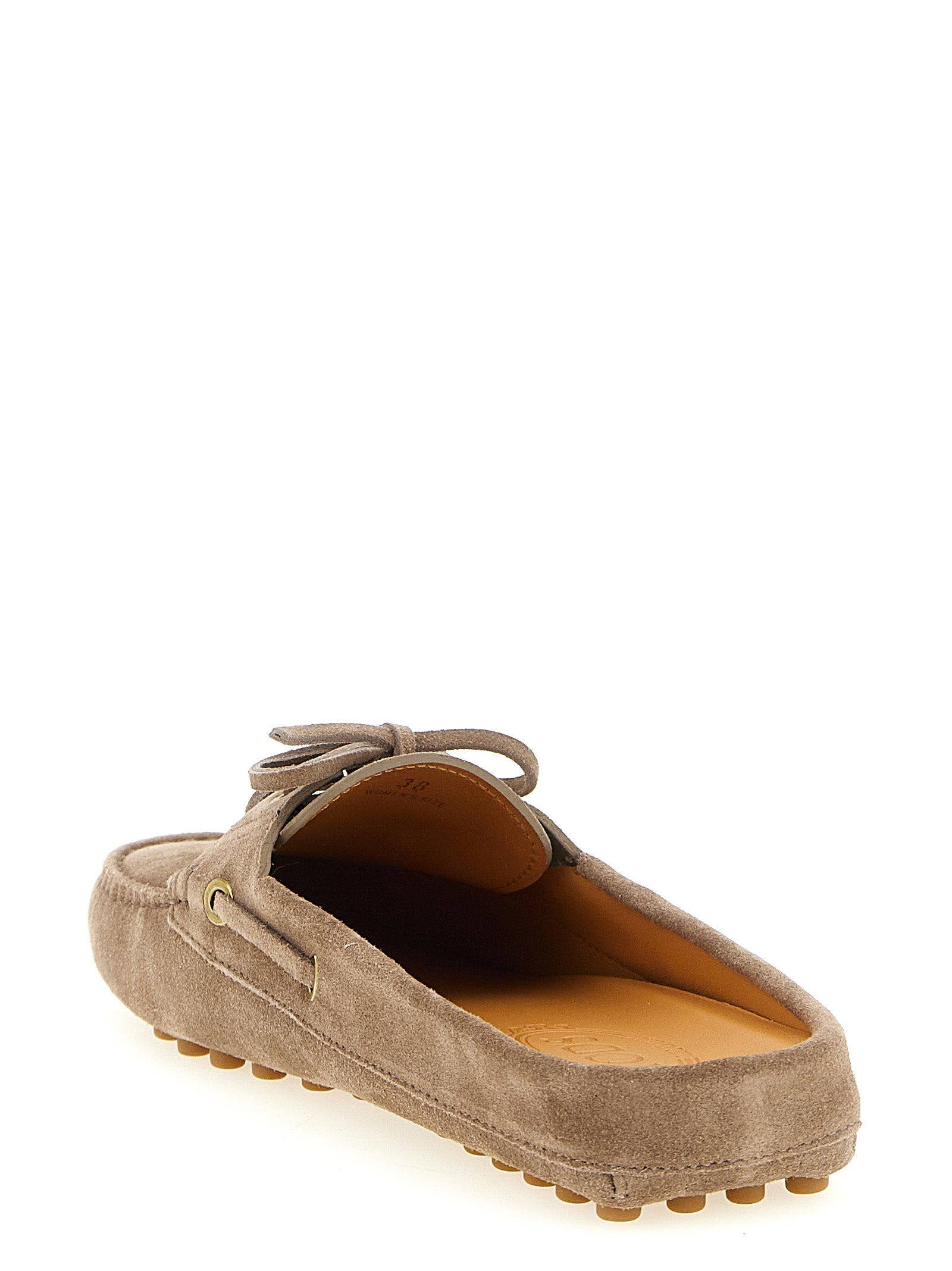 Gommino sabots Beige Calfskin Leather (bos Taurus) Flat Shoes