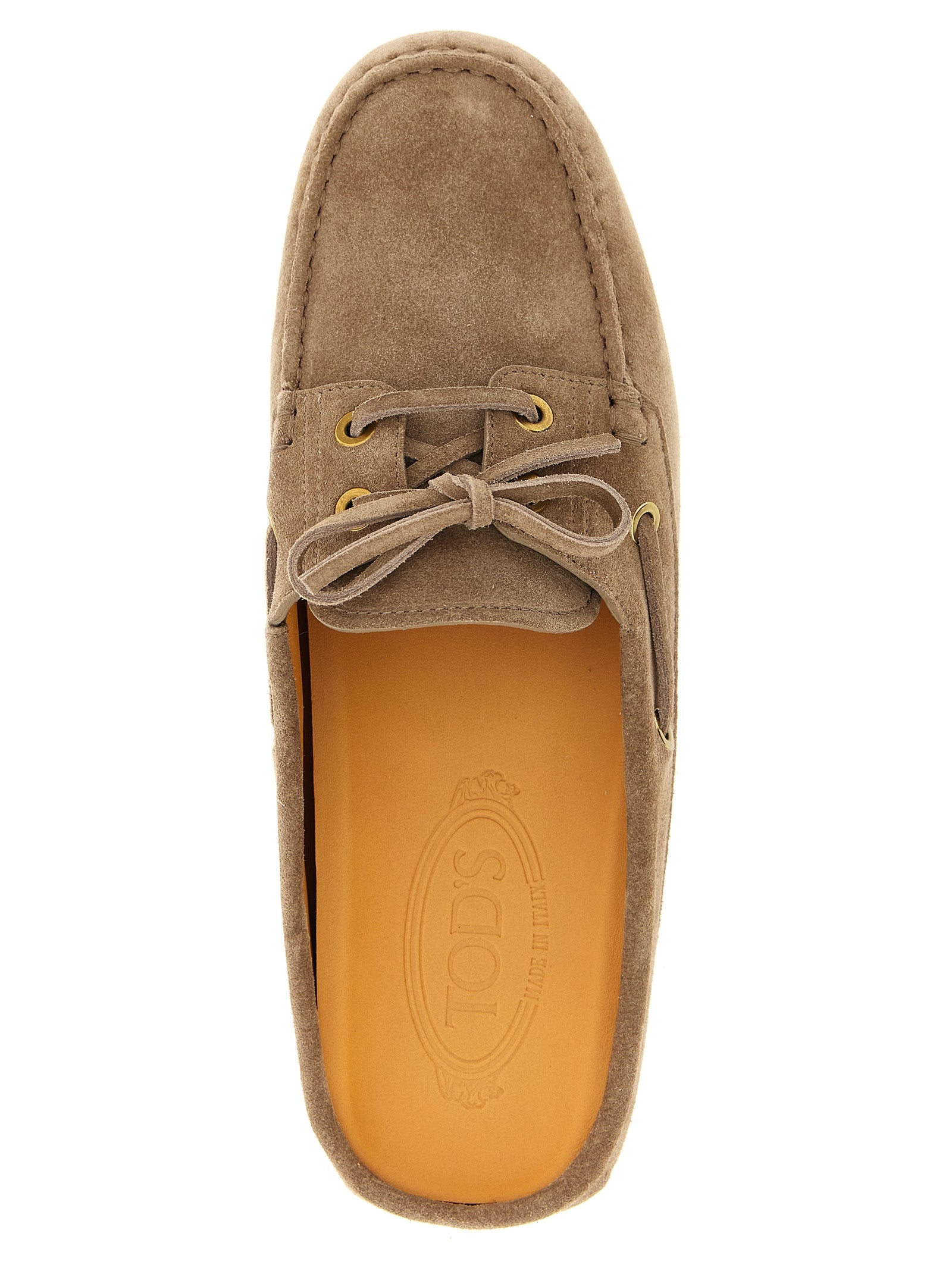 Gommino sabots Beige Calfskin Leather (bos Taurus) Flat Shoes