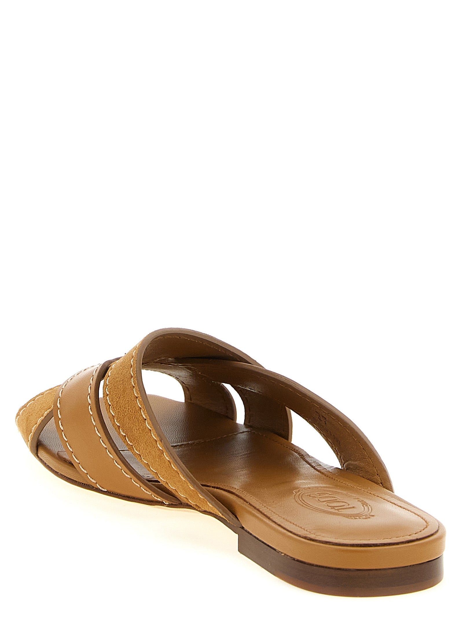 Suede leather sandals Beige Calf Goat