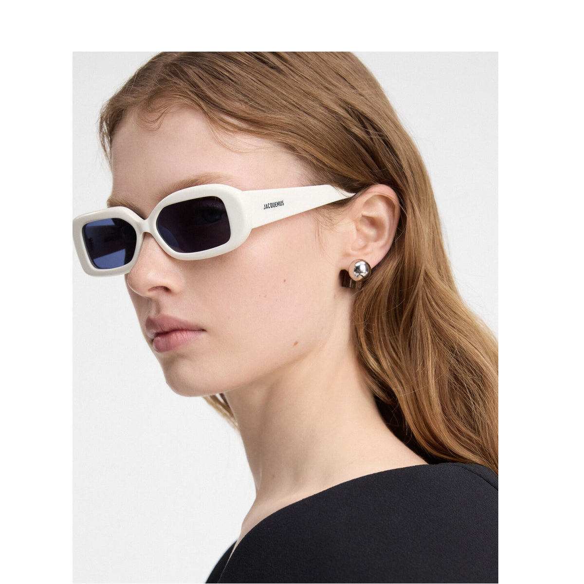Jacquemus Les lunettes Rond Carré JAC 11 C2 White Bianco Acetate Occhiali Sole