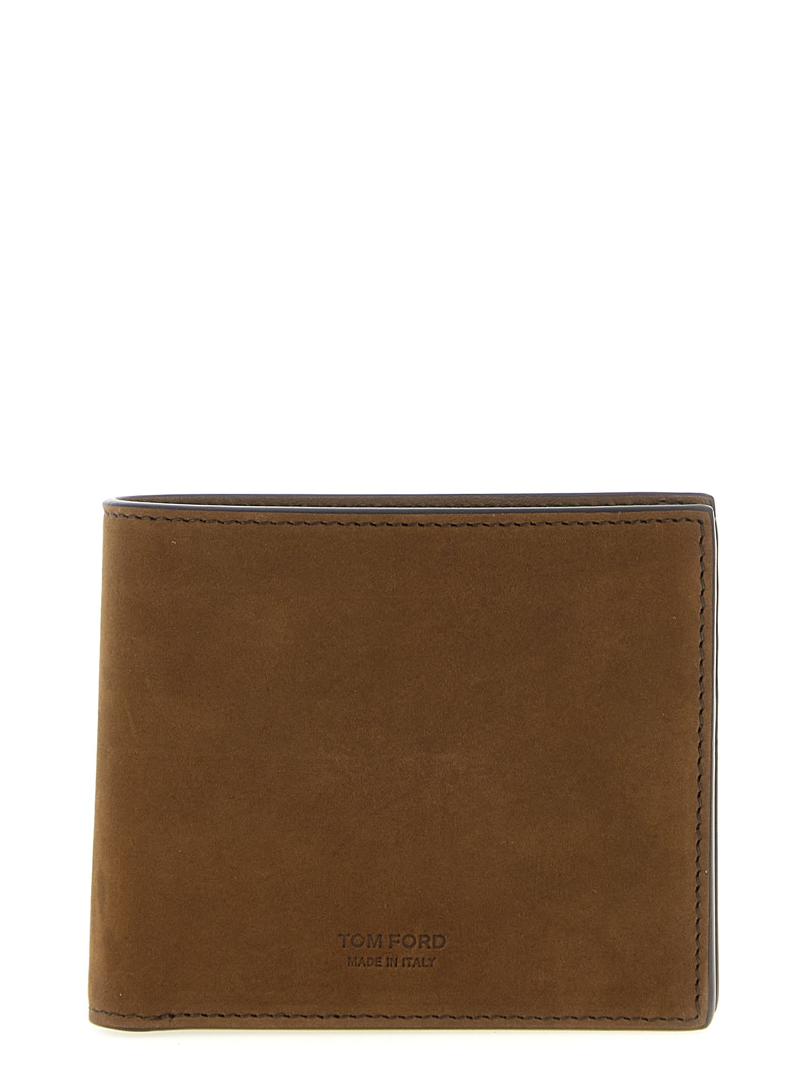 Nubuck leather wallet Brown Calfskin (bos Taurus) Wallets, Card Holders