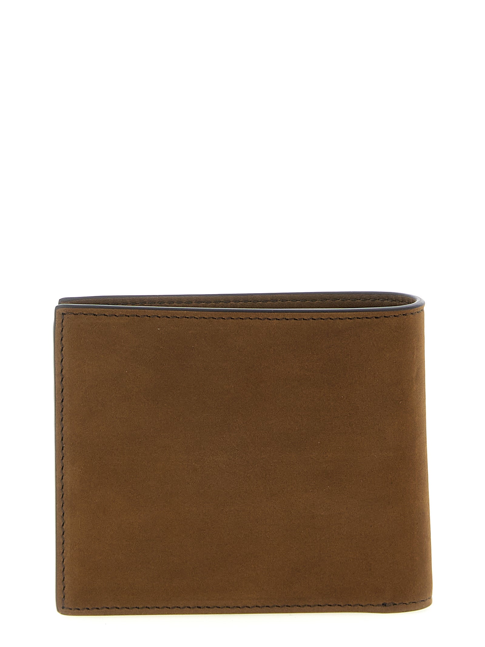 Nubuck leather wallet Brown Calfskin (bos Taurus) Wallets, Card Holders