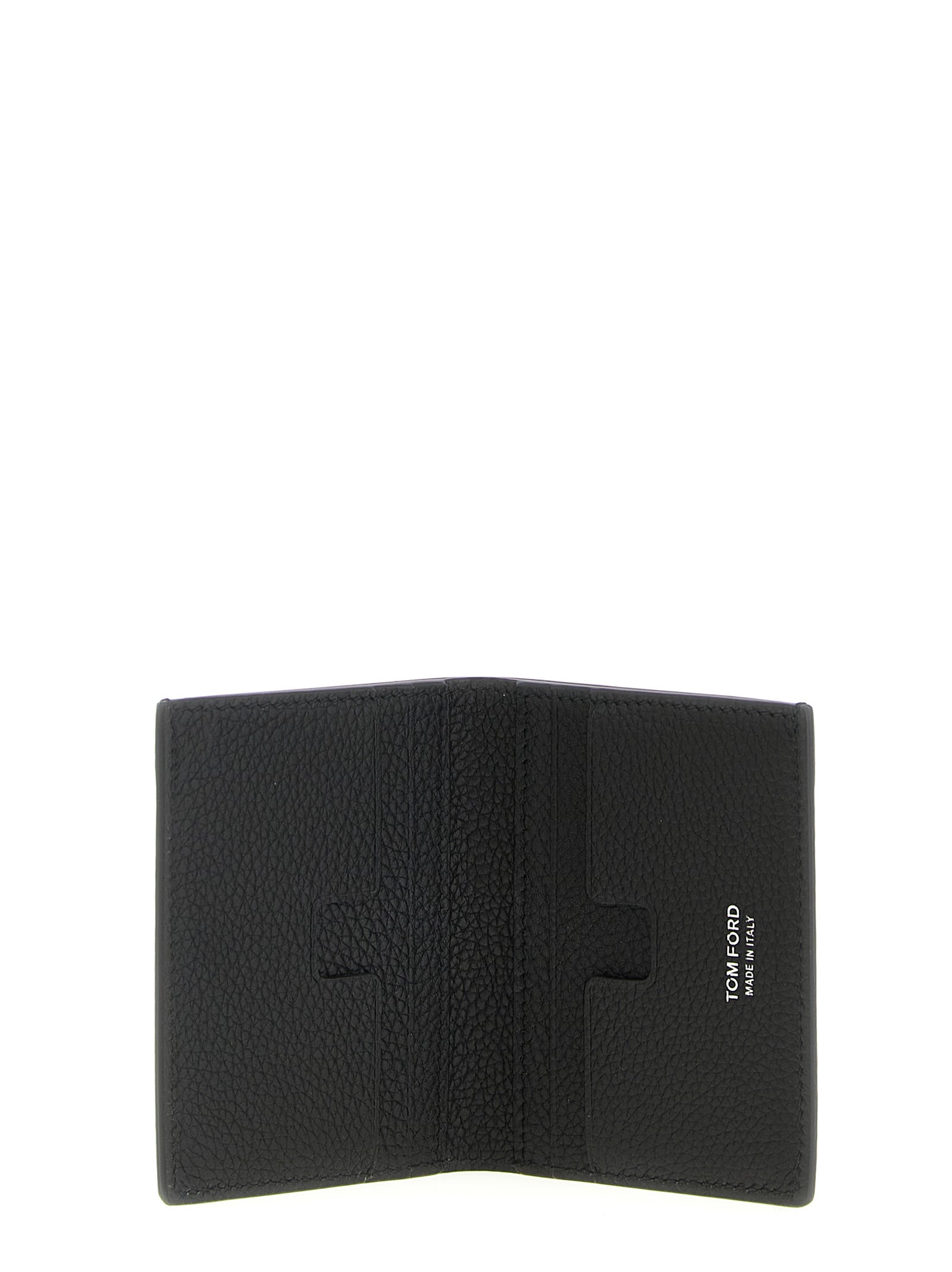Foldable card holder Black Calfskin Leather (bos Taurus) Wallets, Holders