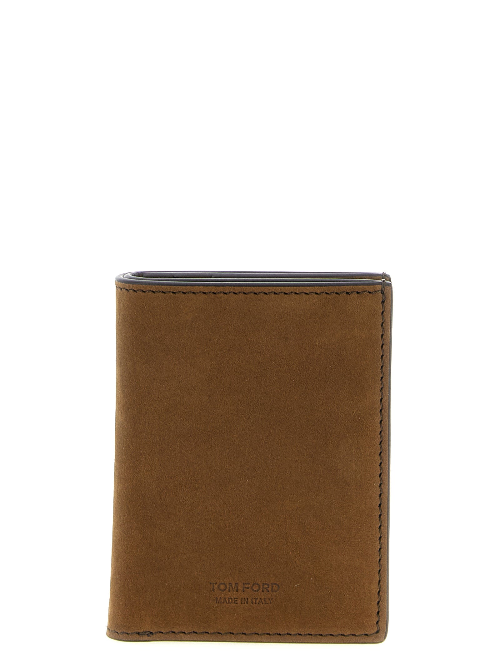 T Line card holder Brown Calfskin Leather (bos Taurus) Wallets, Holders