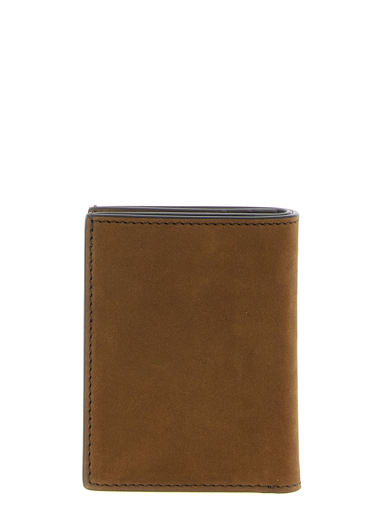 T Line card holder Brown Calfskin Leather (bos Taurus) Wallets, Holders