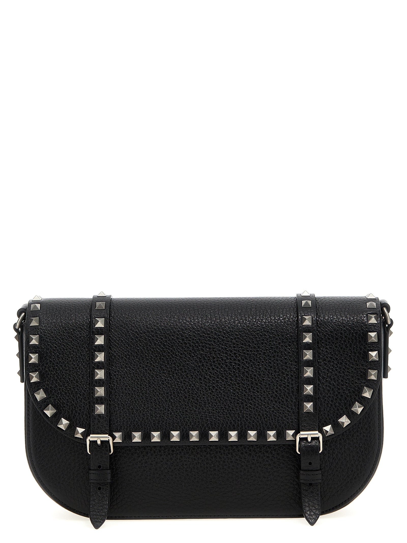 Valentino Garavani Rockstud Shoulder Bag Black Calfskin Leather (bos Taurus) Crossbody