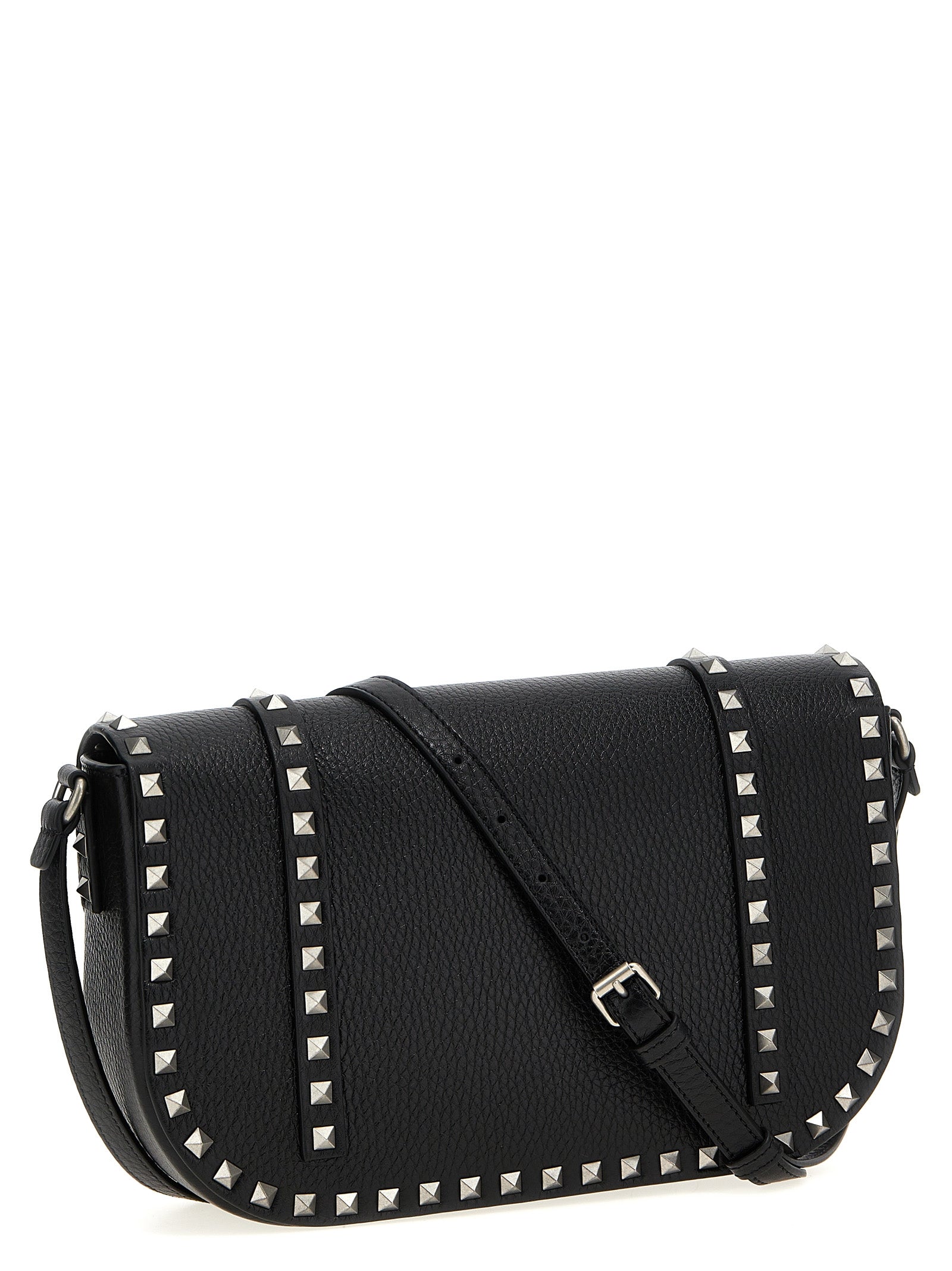 Valentino Garavani Rockstud Shoulder Bag Black Calfskin Leather (bos Taurus) Crossbody