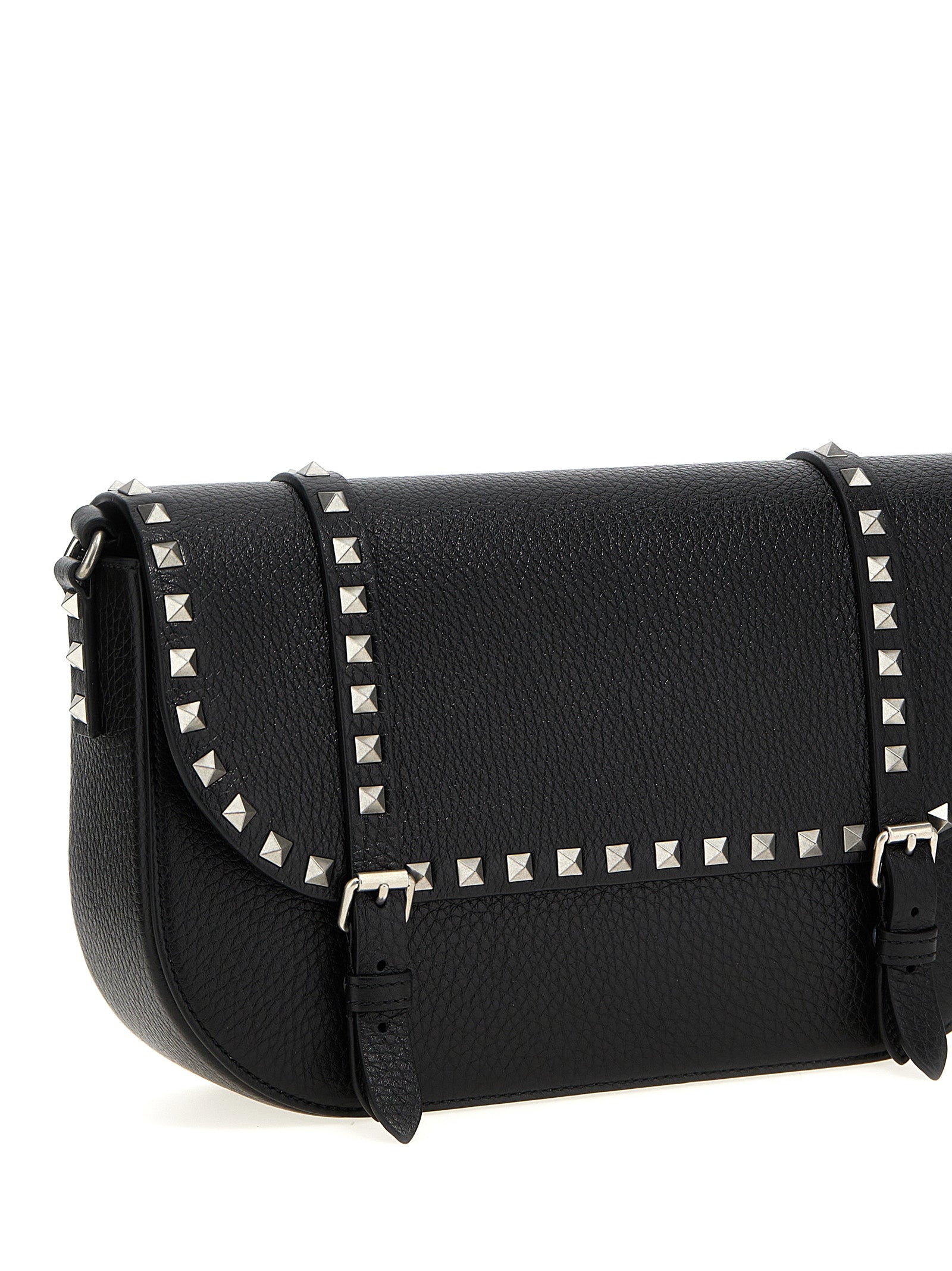 Valentino Garavani Rockstud Shoulder Bag Black Calfskin Leather (bos Taurus) Crossbody
