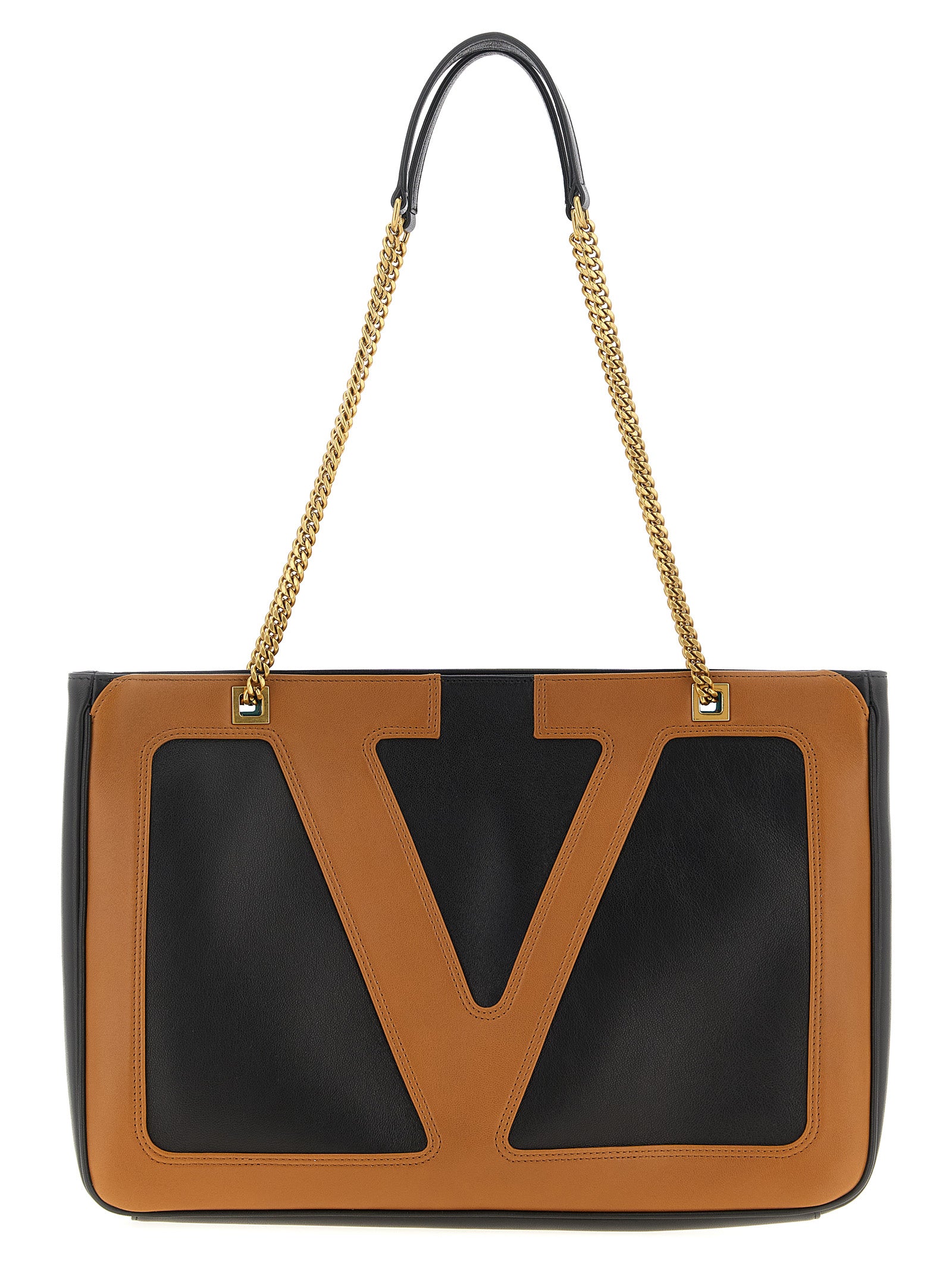 Valentino Garavani Viva Superstar midi shopping bag Brown Lamb Leather (ovis Aries) Tote