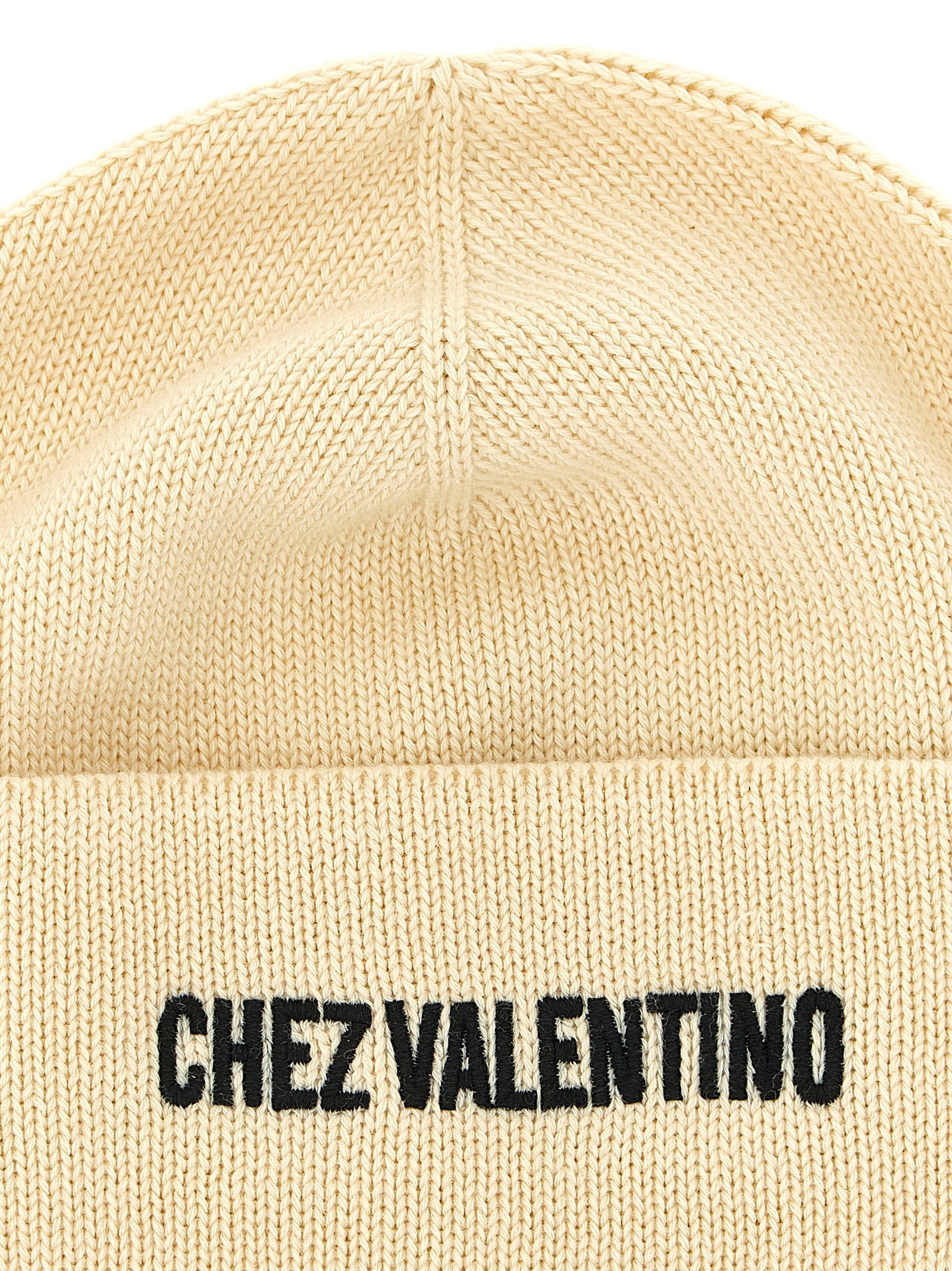Valentino Garavani Chez cap Beige Cotton Virgin Wool Hat