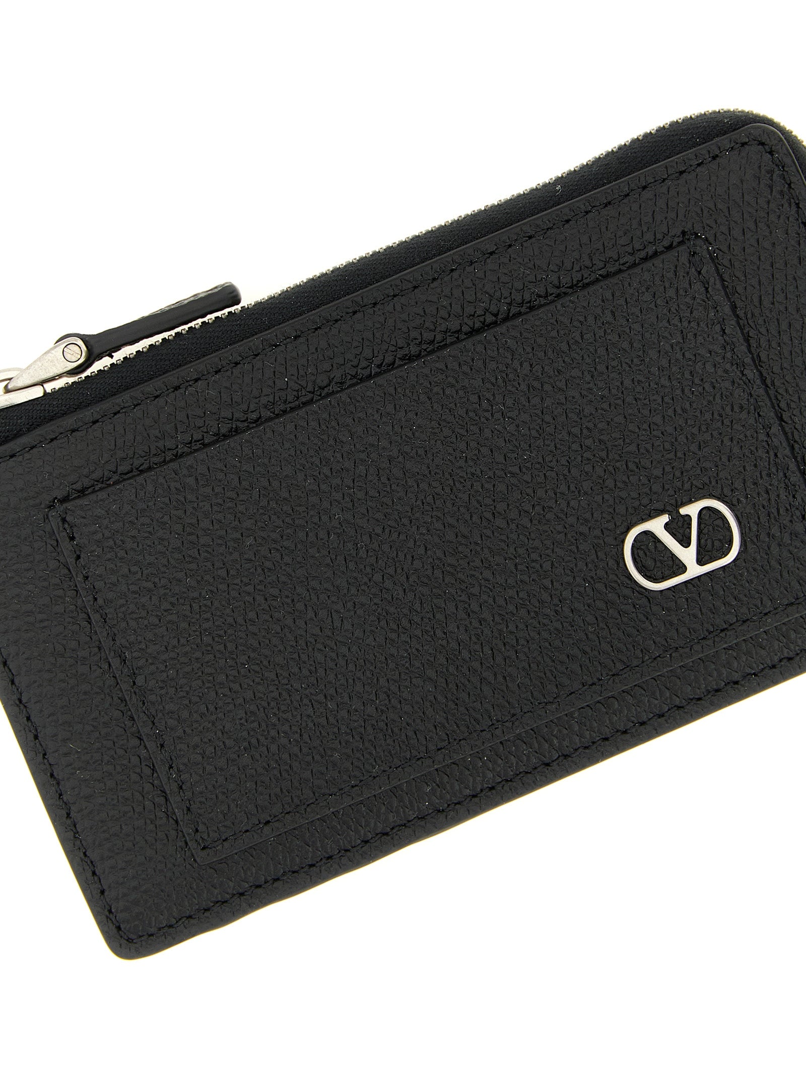 Valentino Garavani VLogo Signature Coin Purse Black Calfskin Leather (bos Taurus) Wallets, Card Holders