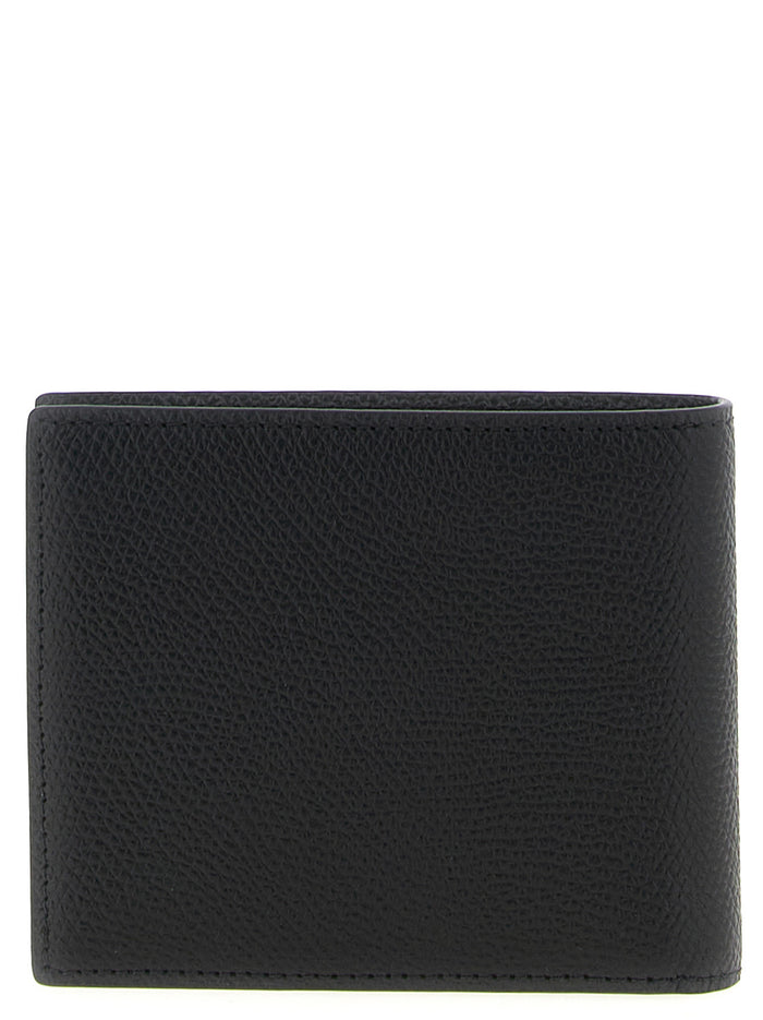 Valentino Garavani Vlogo Signature Wallet Black Calfskin Leather (bos Taurus) Wallets, Card Holders