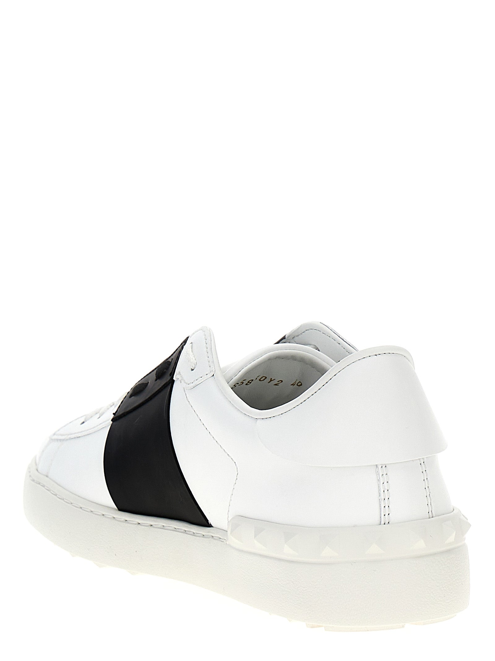 Valentino Garavani Open sneakers White/black Calfskin Leather (bos Taurus)