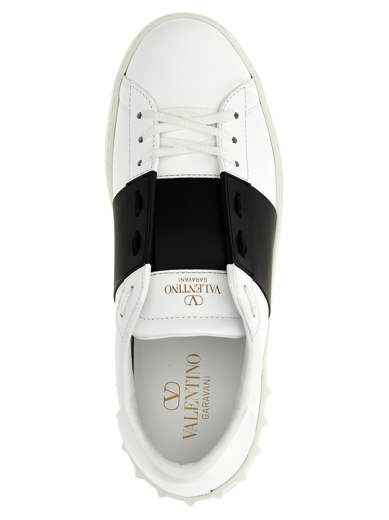 Valentino Garavani Open sneakers White/black Calfskin Leather (bos Taurus)