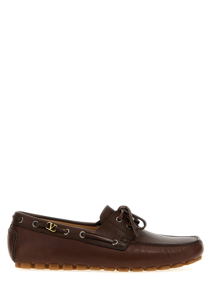Valentino Garavani Driver Fastaway loafers Brown Buffalo Leather