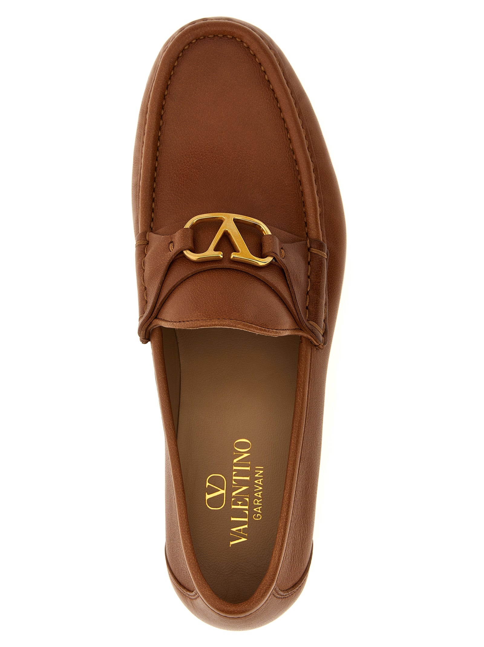 Valentino Garavani VLogo Signature Loafers Brown Leather