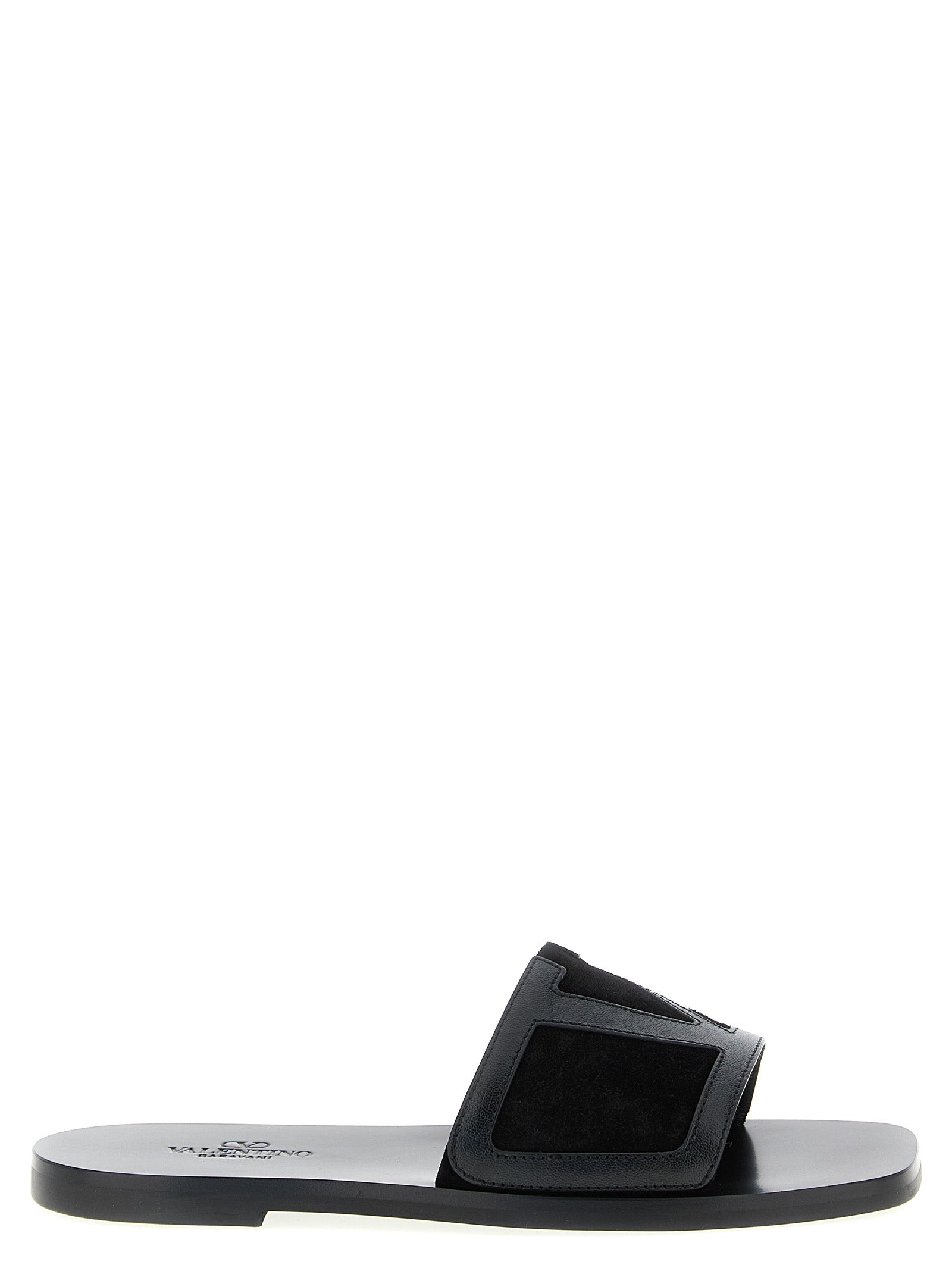 Valentino Garavani Viva Superstar slides Black Calfskin Leather (bos Taurus) Sandal