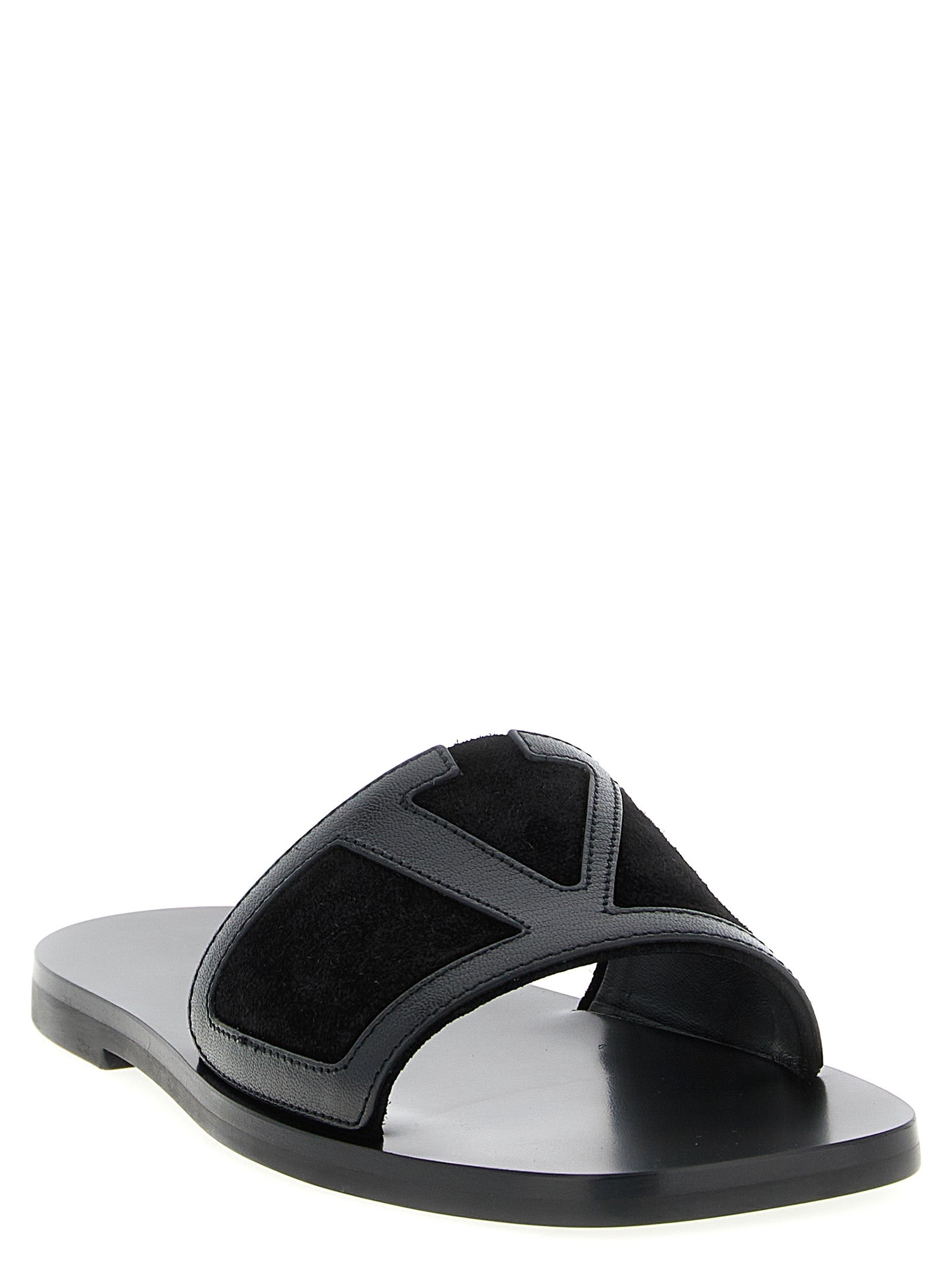 Valentino Garavani Viva Superstar slides Black Calfskin Leather (bos Taurus) Sandal