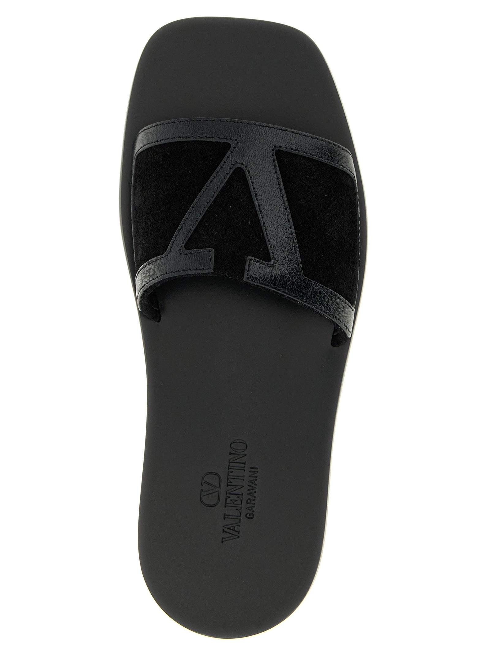 Valentino Garavani Viva Superstar slides Black Calfskin Leather (bos Taurus) Sandal
