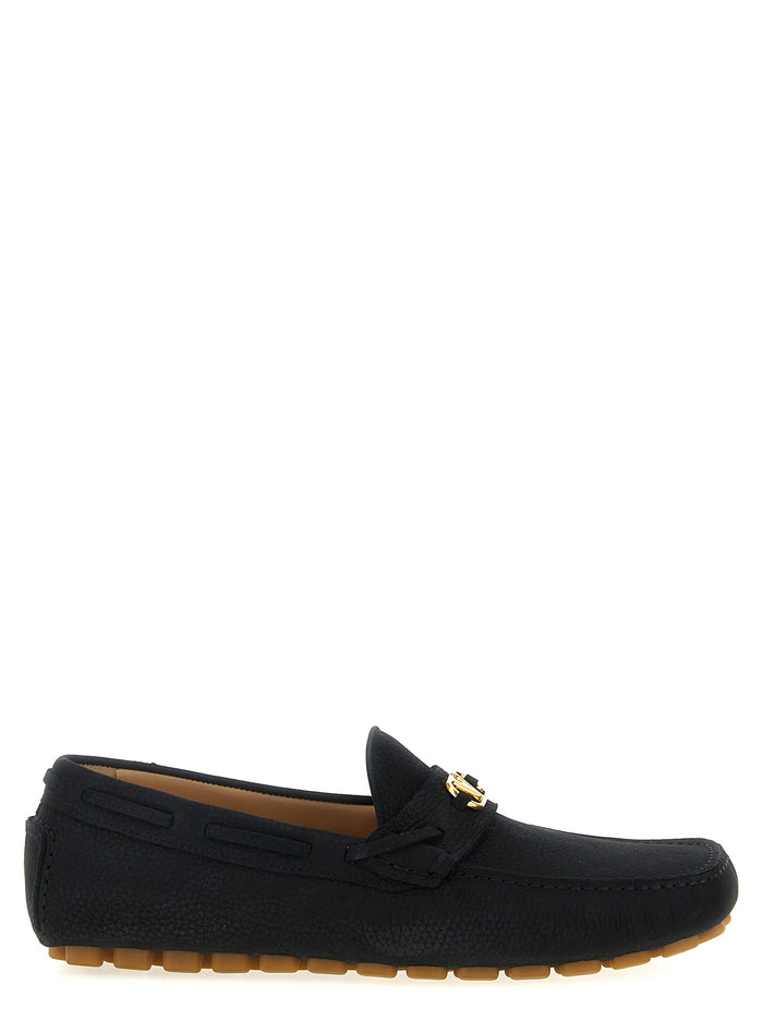 Valentino Garavani Driver Fastaway loafers Black Calfskin Leather (bos Taurus)