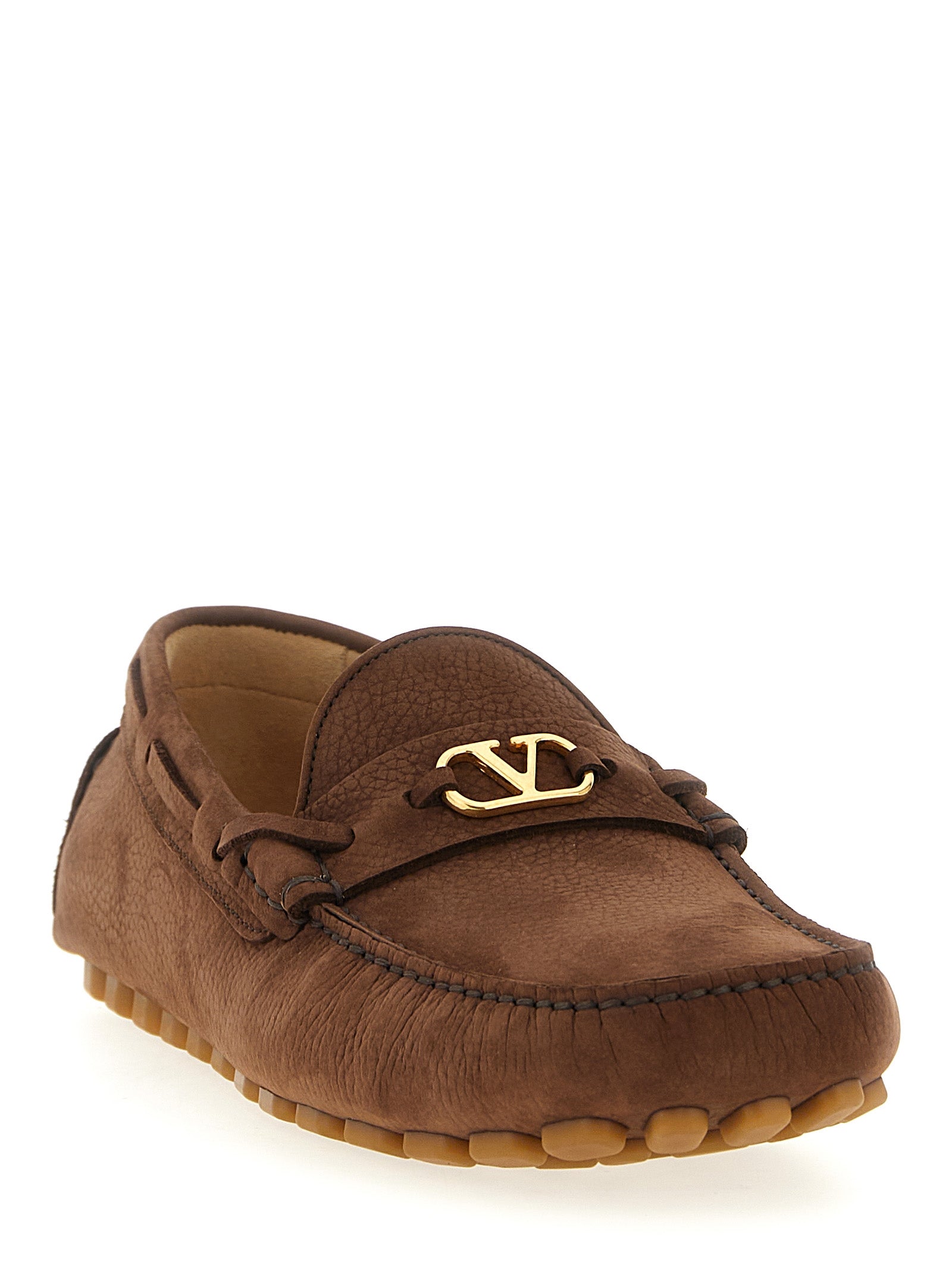 Valentino Garavani Driver Fastaway loafers Brown Calfskin Leather (bos Taurus)