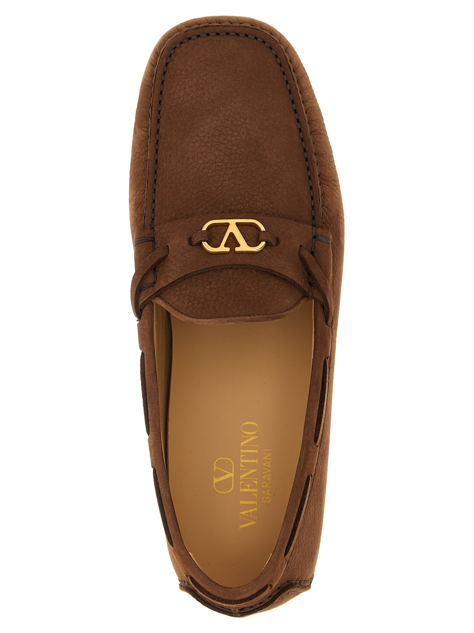 Valentino Garavani Driver Fastaway loafers Brown Calfskin Leather (bos Taurus)