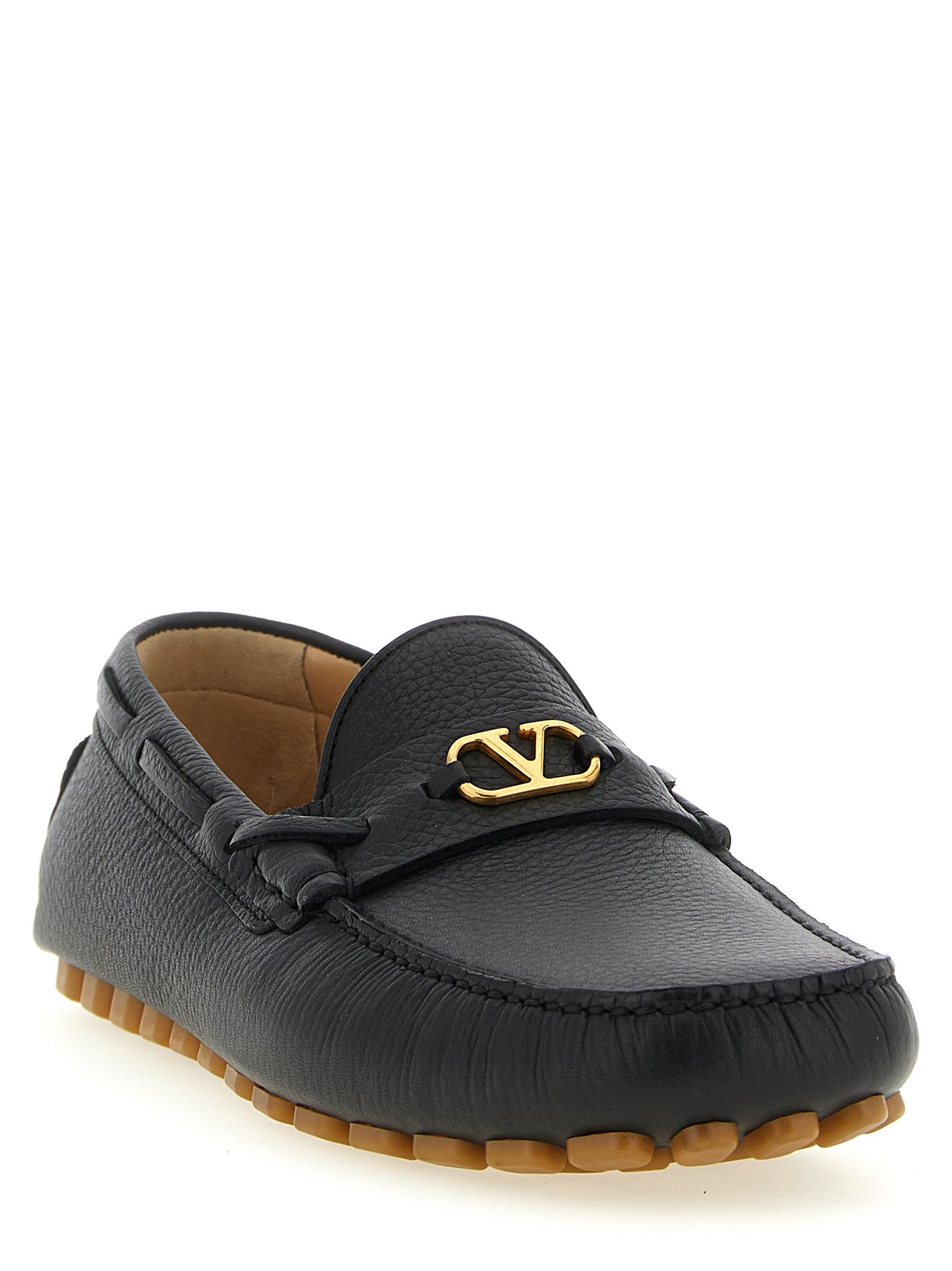 Valentino Garavani Driver Fastaway loafers Black Calfskin Leather (bos Taurus)