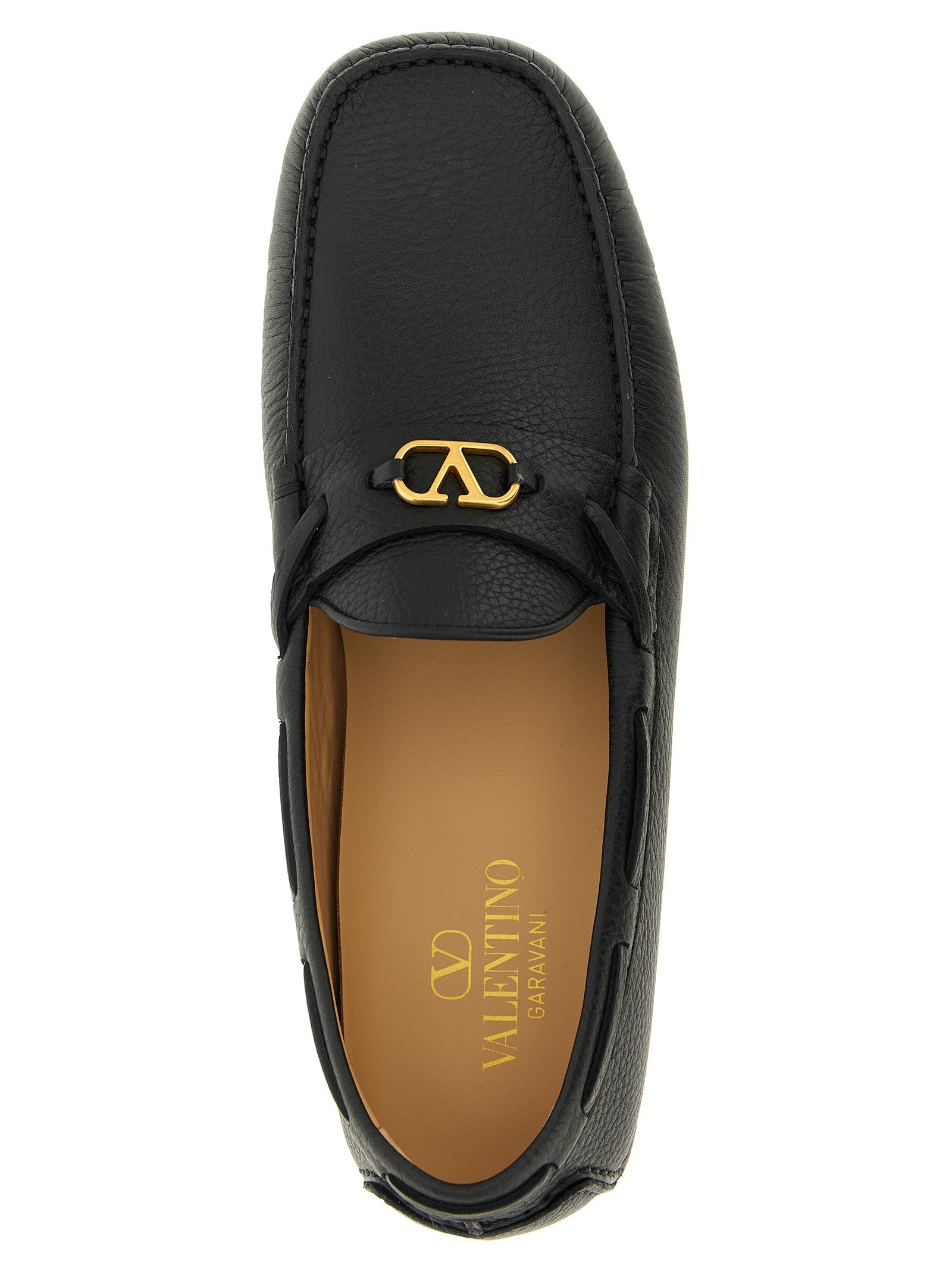 Valentino Garavani Driver Fastaway loafers Black Calfskin Leather (bos Taurus)