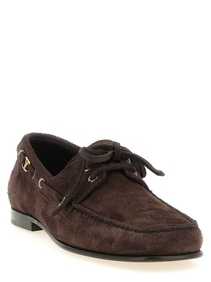 Valentino Garavani Palm Avenue Boat Shoe Brown Cow Leather (bos Taurus) Loafers