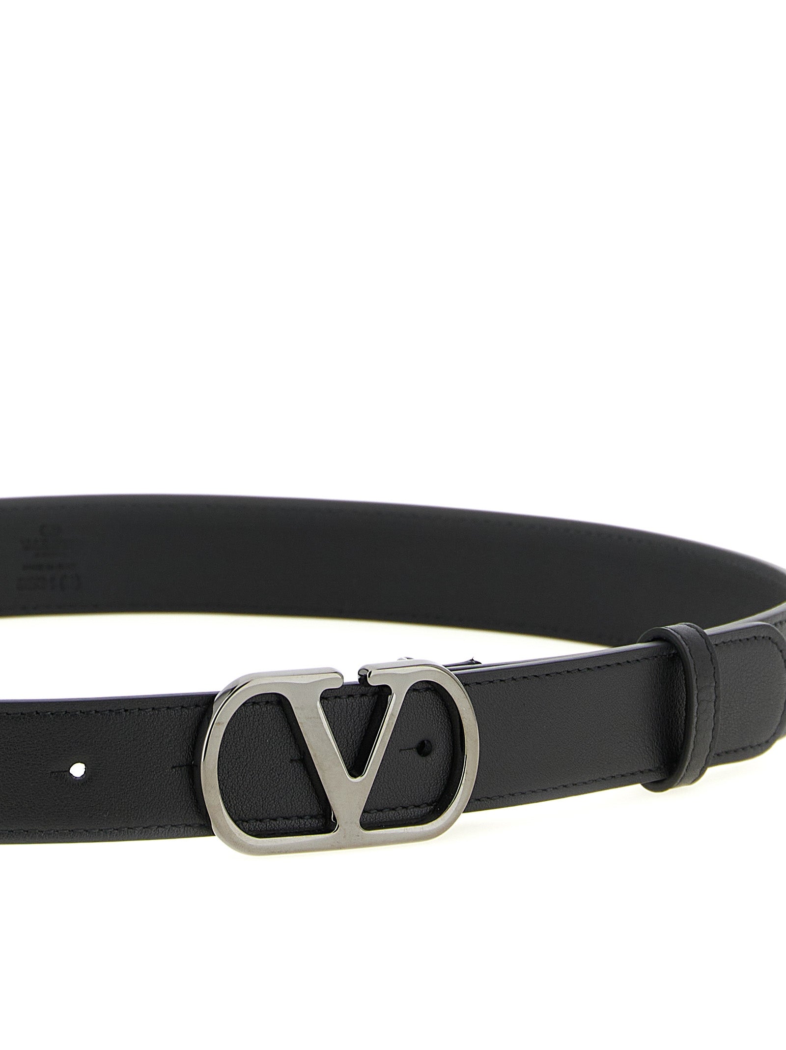 Valentino Garavani VLogo Signature belt Black Calfskin Leather (bos Taurus)