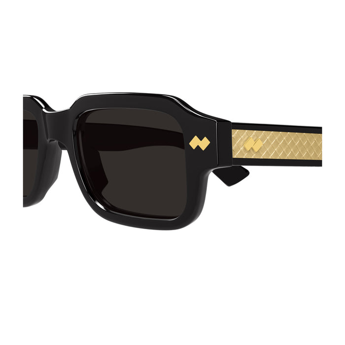 Bottega Veneta BV1442S Linea Intrecciato 001 Black Grey Nero Recycled Acetate Occhiali Da Sole