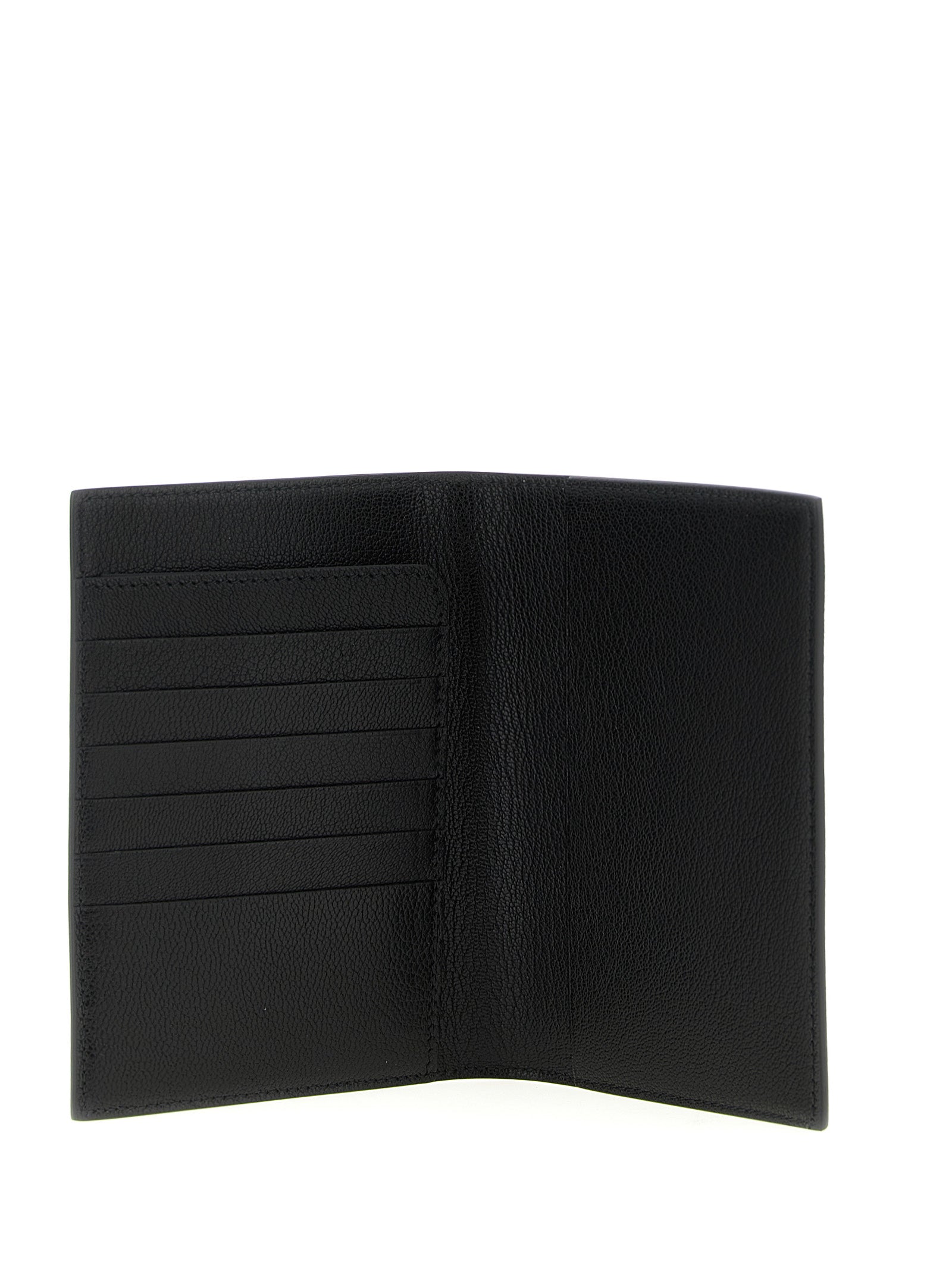 T Line passport holder Black Goat Leather Wallets, Card Holders