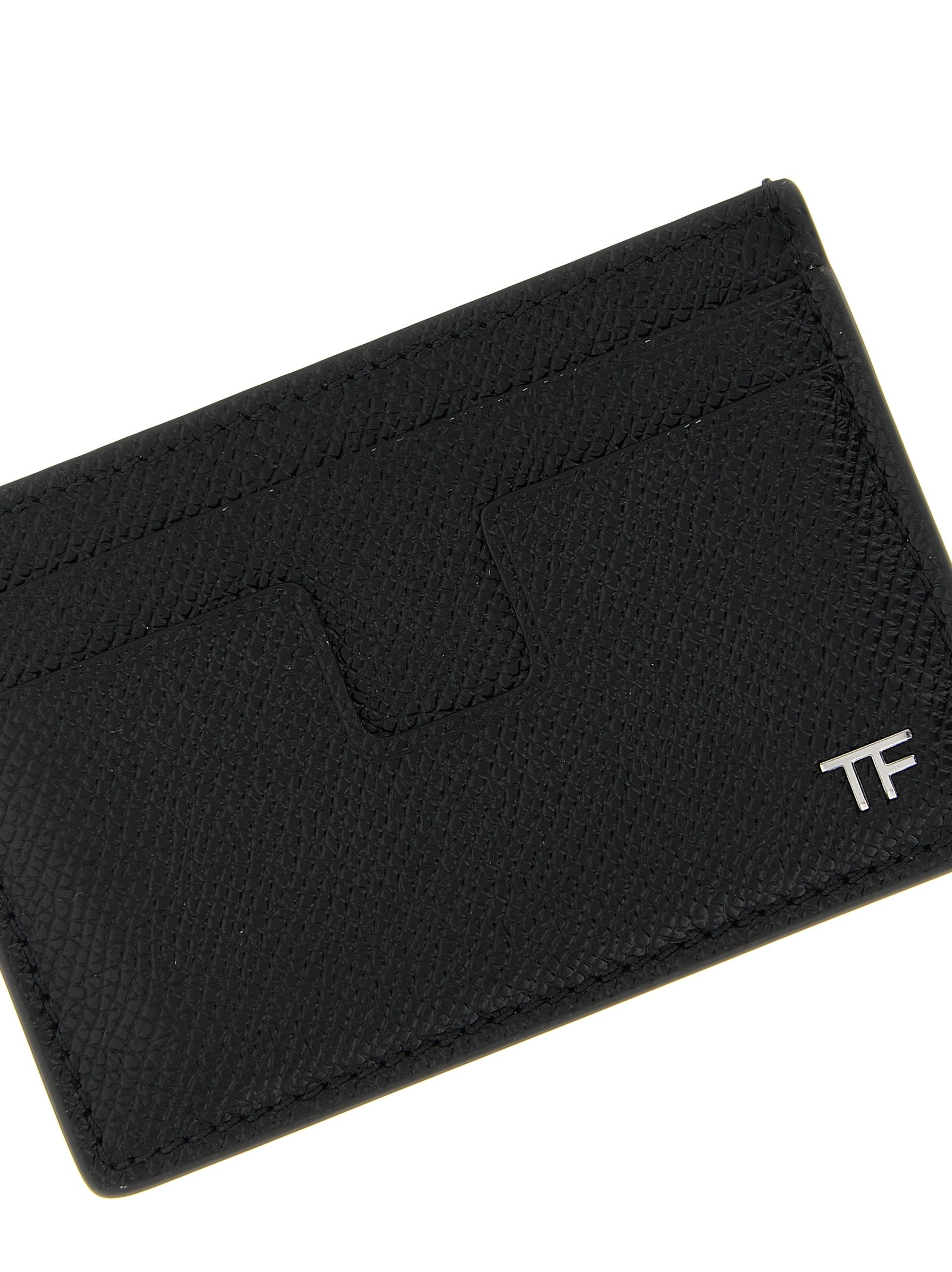 Leather card holder Black Calfskin (bos Taurus) Wallets, Holders