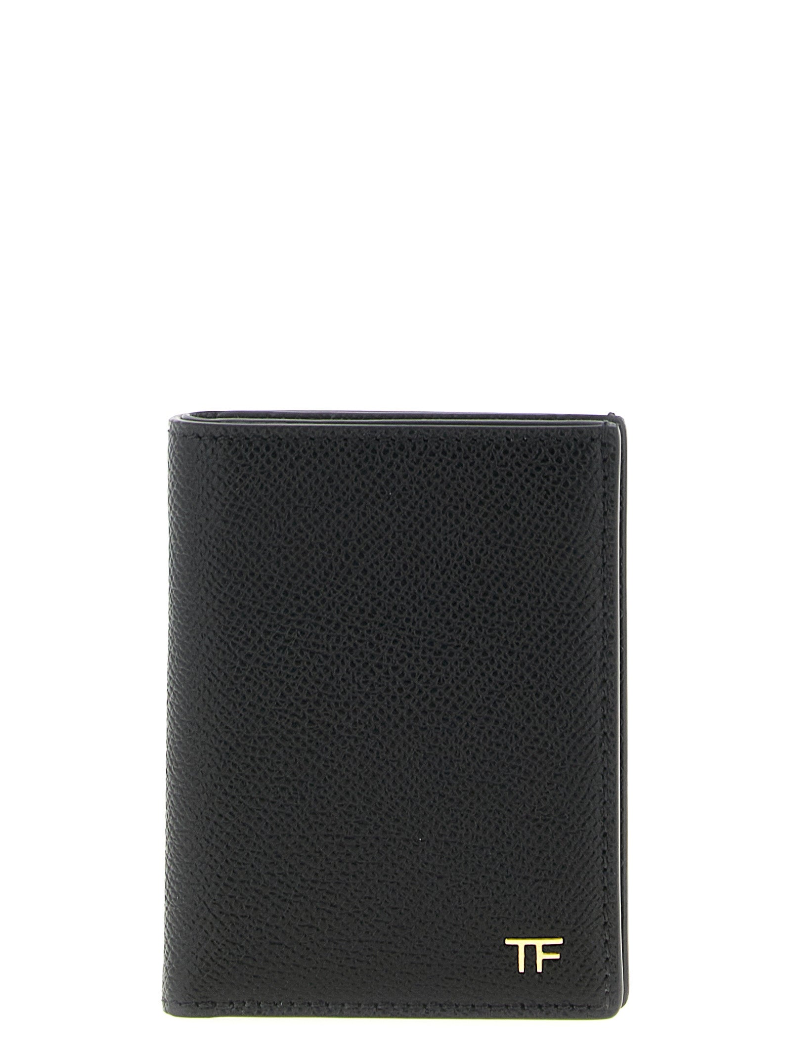 Foldable card holder Black Calfskin Leather (bos Taurus) Wallets, Holders