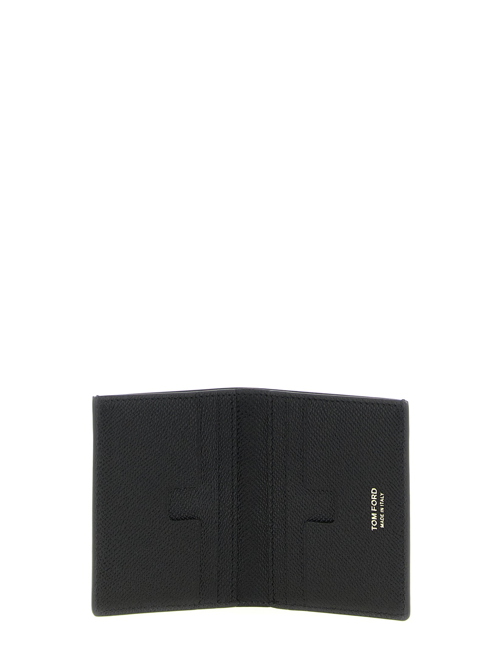Foldable card holder Black Calfskin Leather (bos Taurus) Wallets, Holders