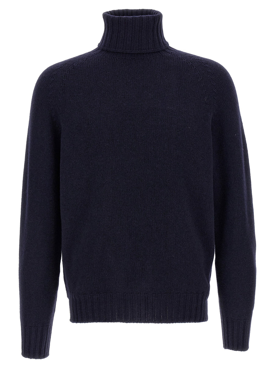 Ma'ry'ya Wool Blend Turtleneck Sweater — Navy