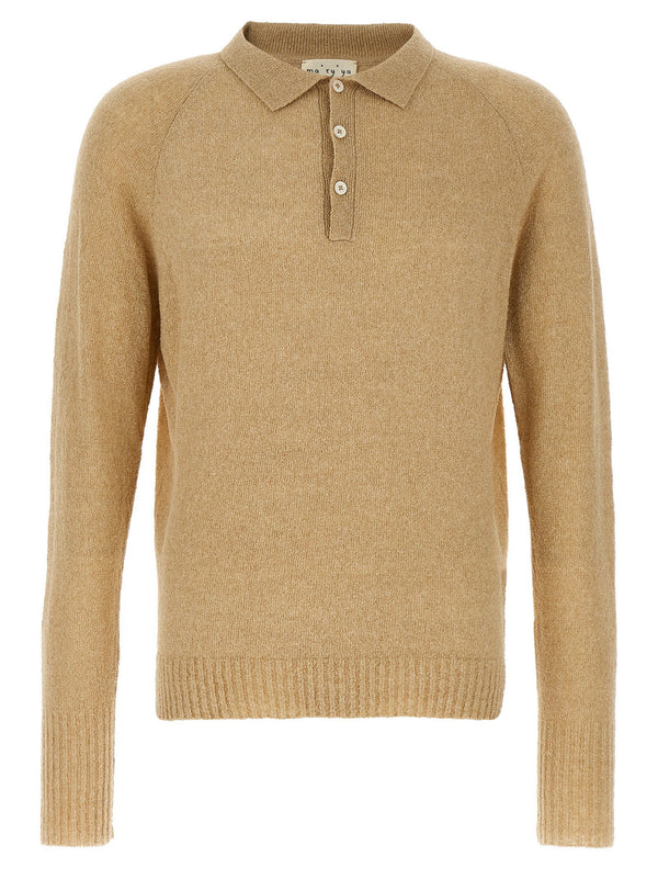 Ma'ry'ya Bouclé Cotton Polo Shirt