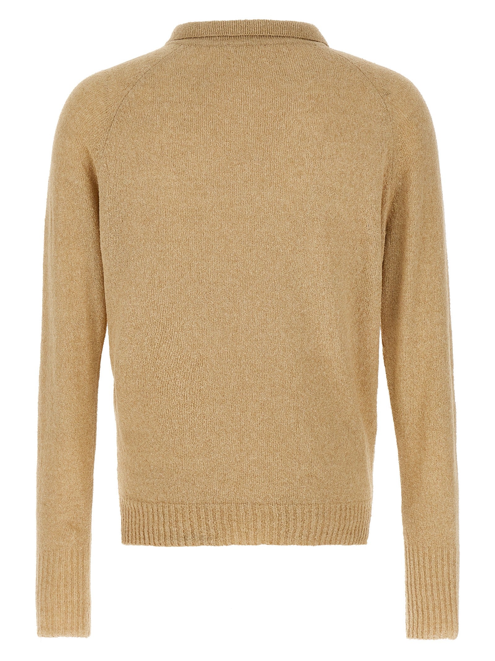 Bouclé cotton polo shirt Beige