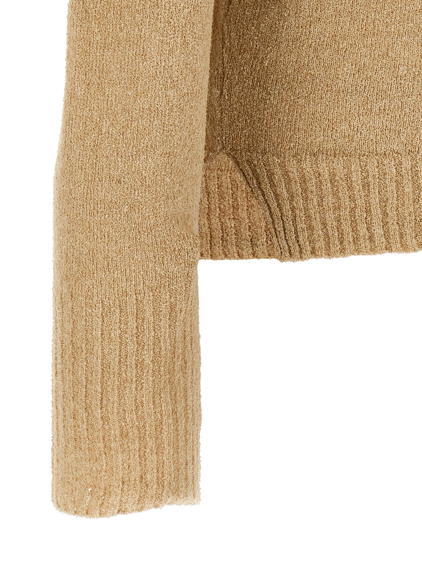 Bouclé cotton polo shirt Beige