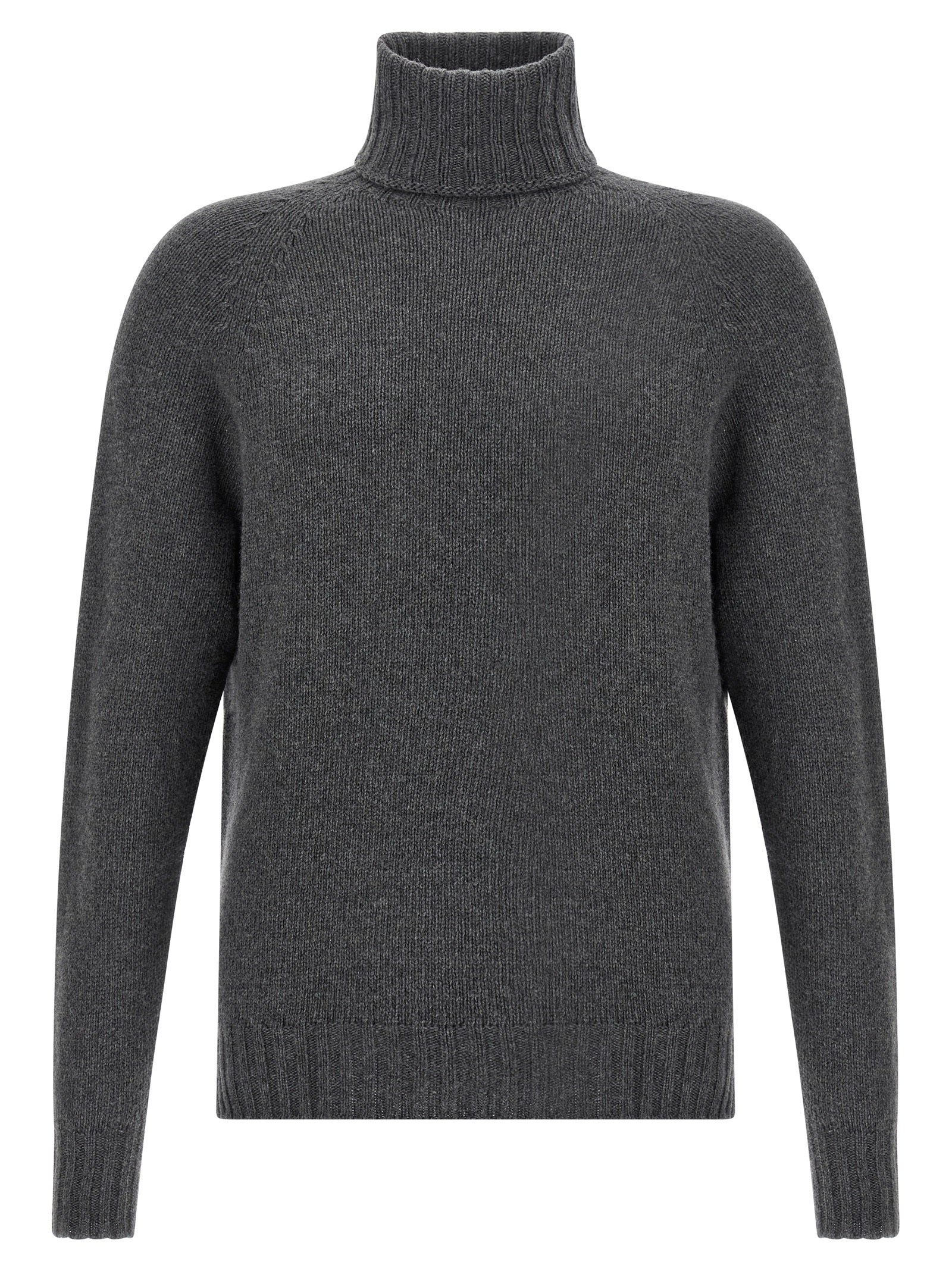 High neck sweater Gray Virgin Wool Cachemire Sweater, Cardigans