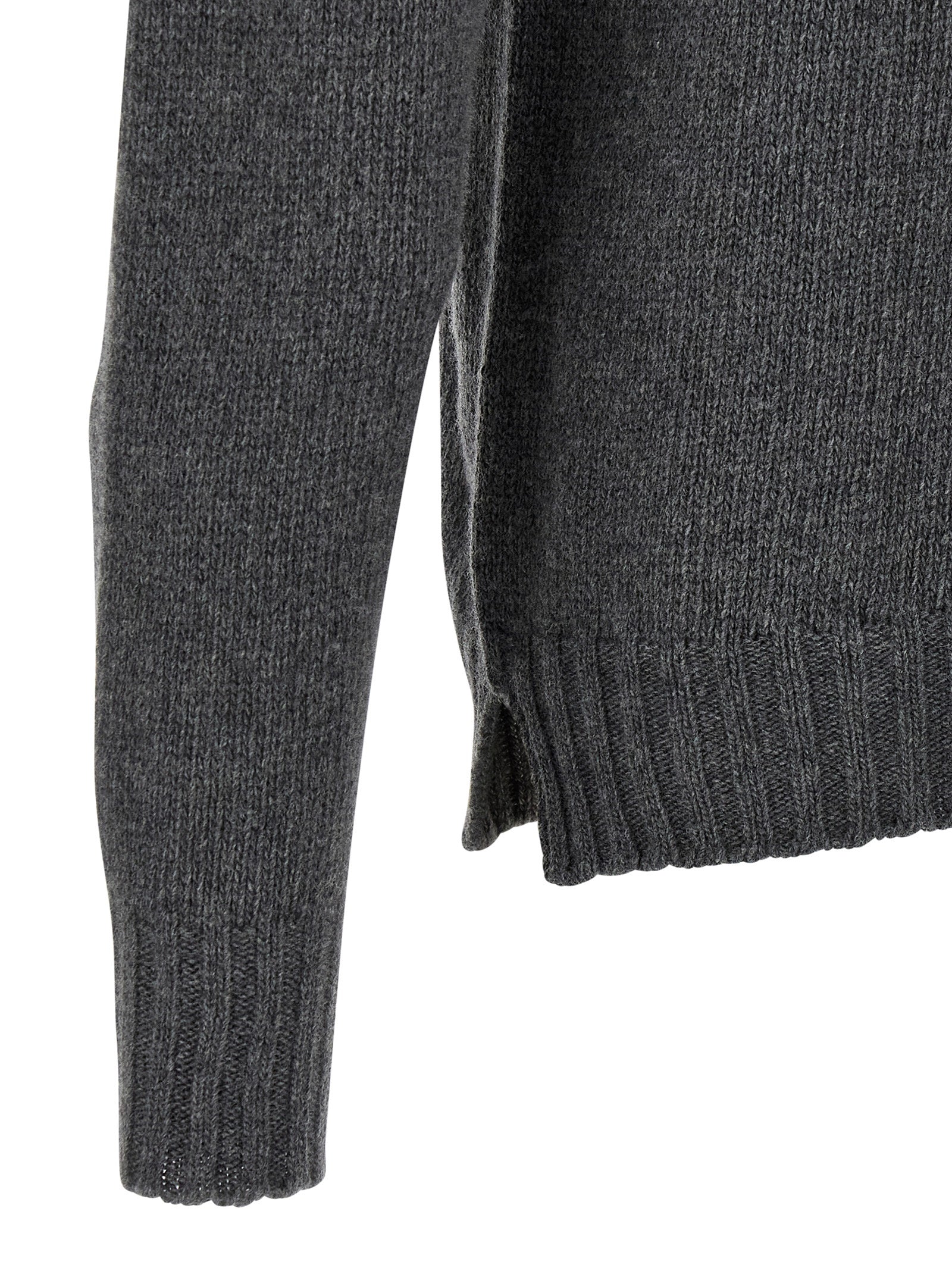 High neck sweater Gray Virgin Wool Cachemire Sweater, Cardigans